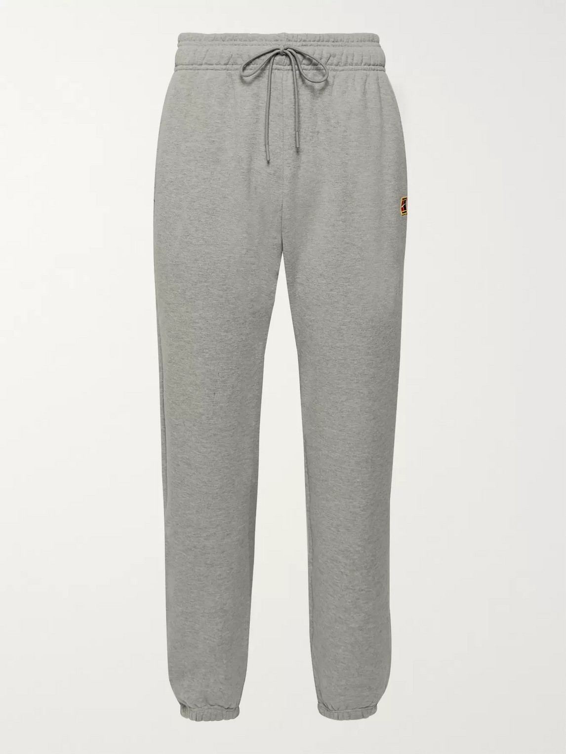 Nike Court Loopback Cotton-jersey Sweatpants In Gray