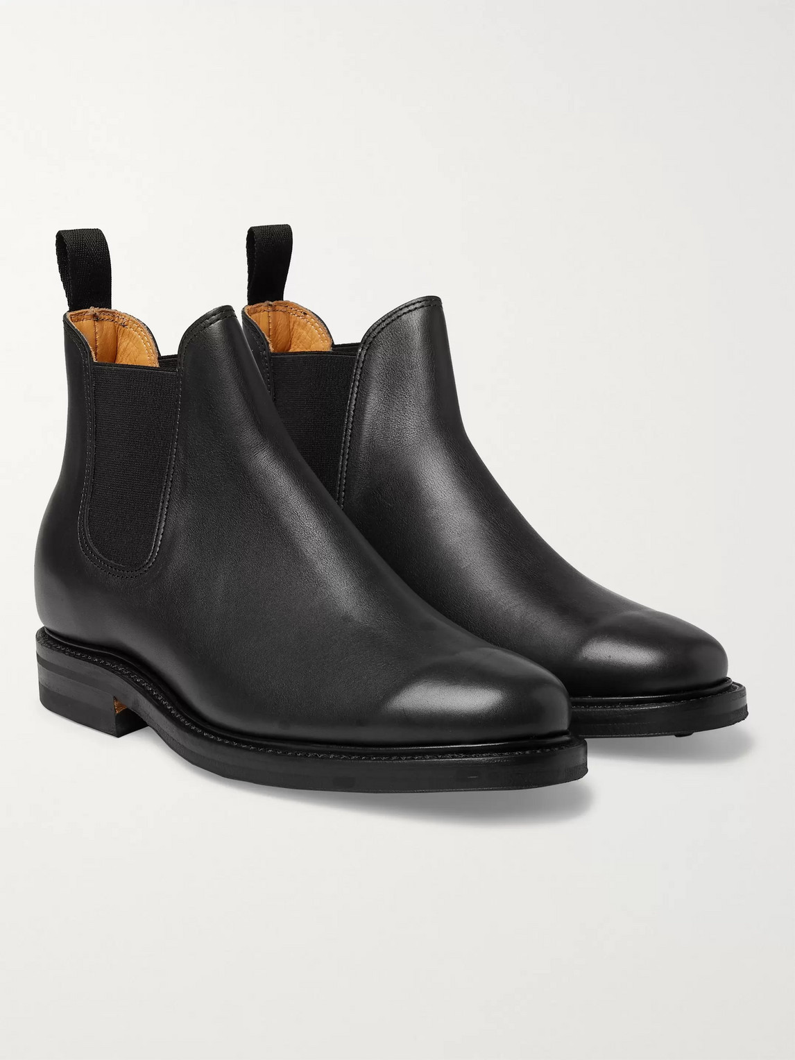 Viberg Leather Chelsea Boots In Black