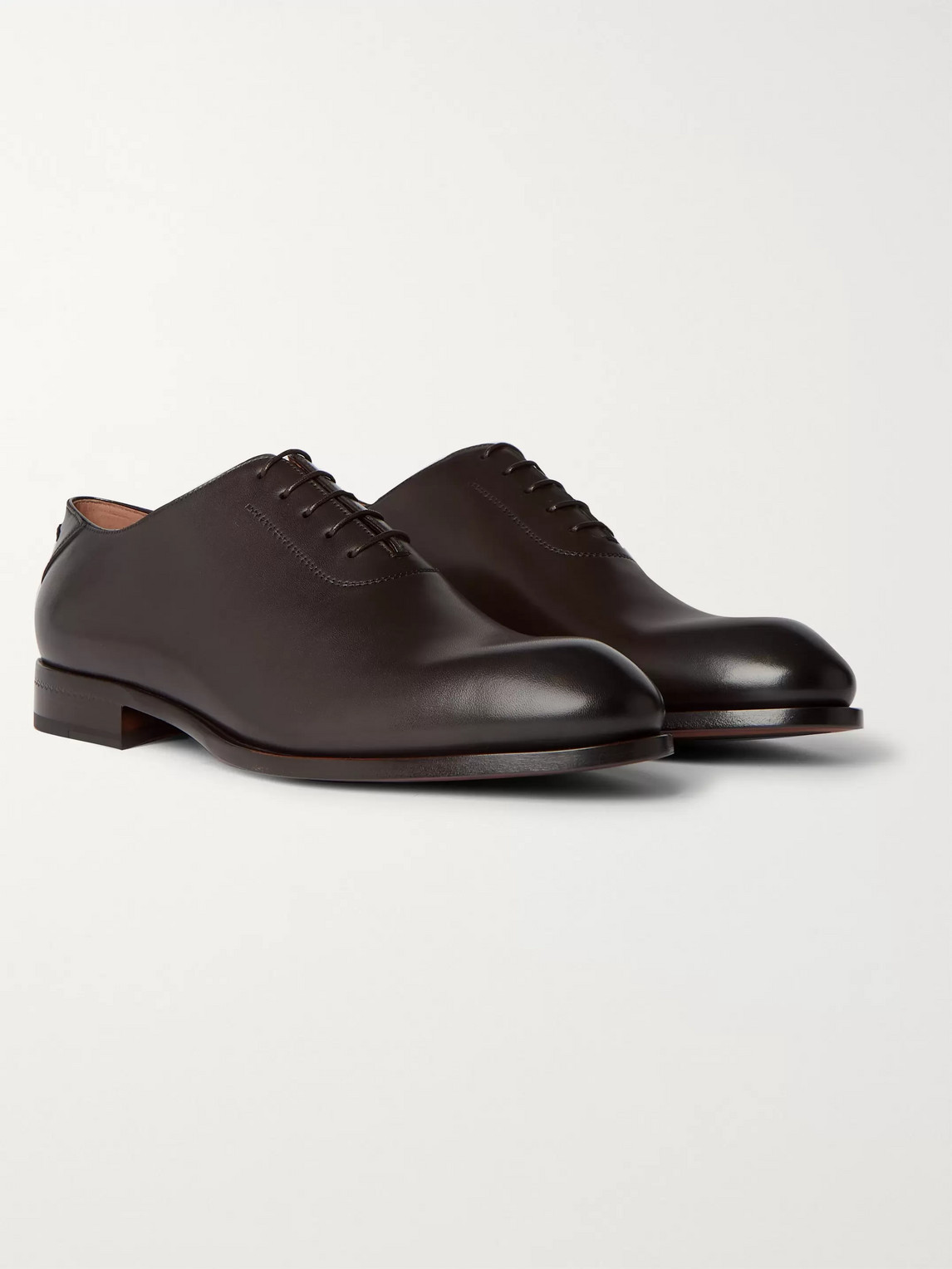 Ermenegildo Zegna Vienna Leather Oxford Shoes In Brown