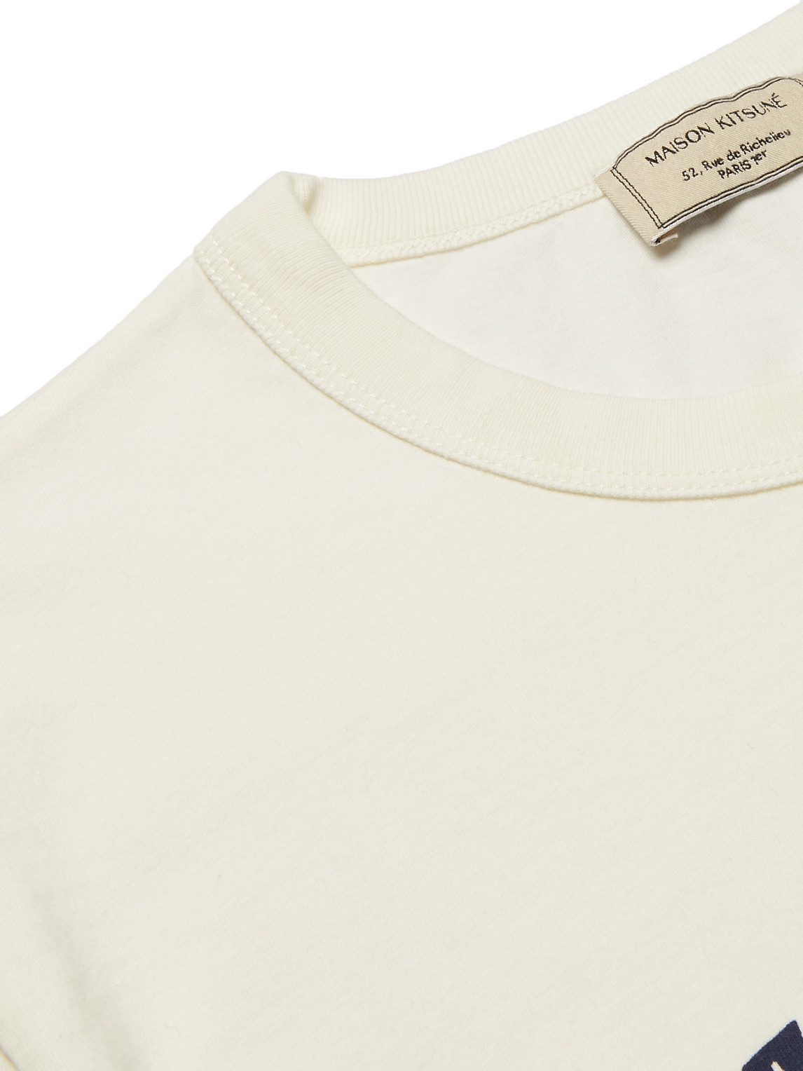 Shop Maison Kitsuné Logo-print Cotton-jersey T-shirt In White