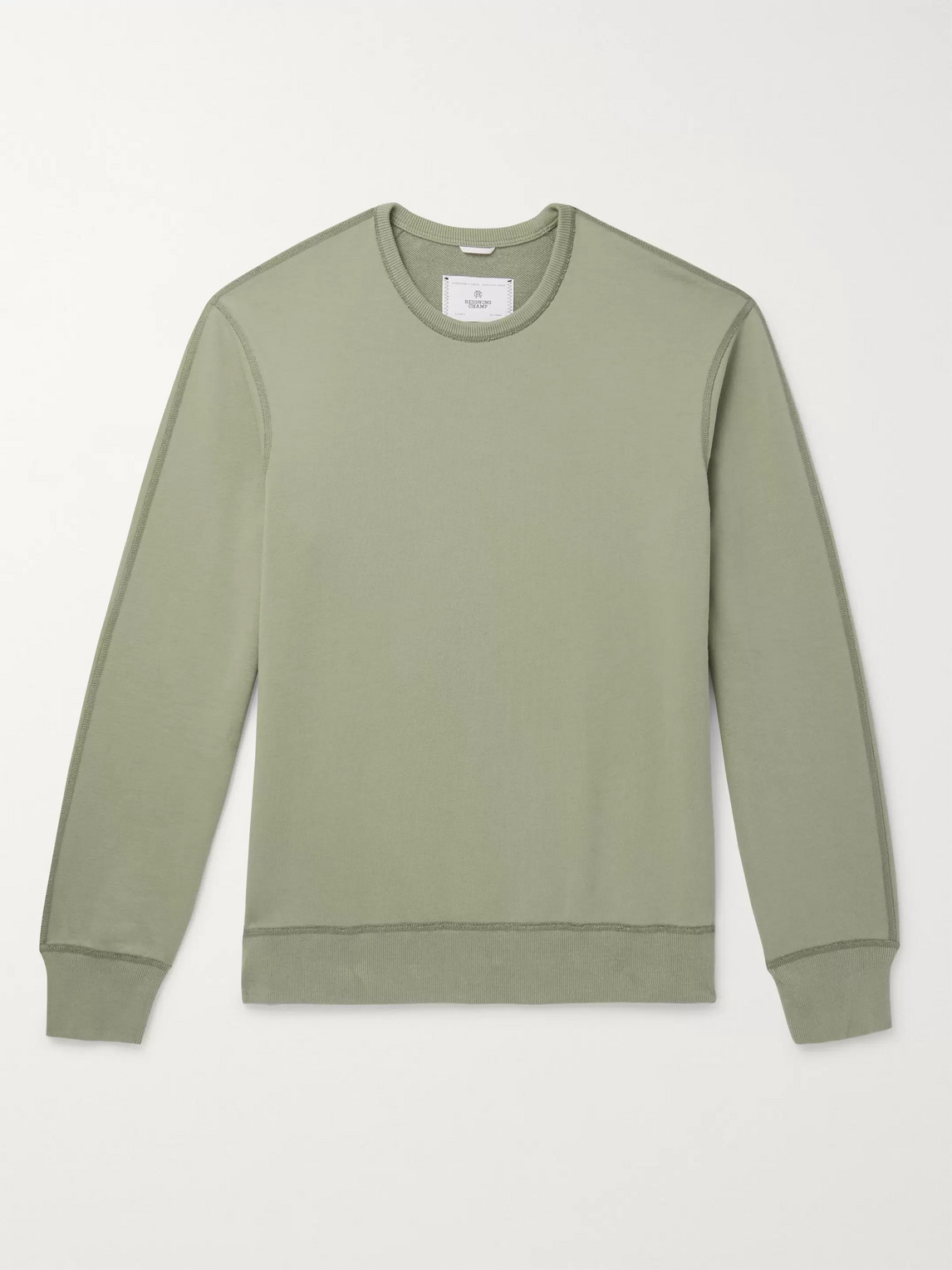 Reigning Champ Loopback Cotton-jersey Sweatshirt In Green