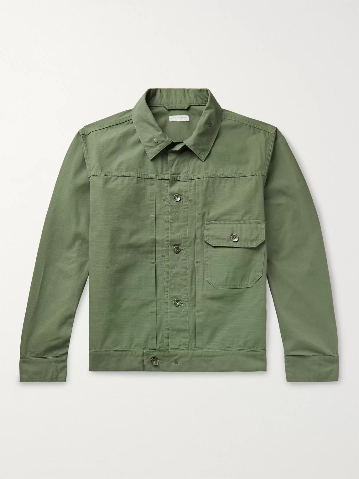 Engineered Garments Cotton-ripstop Trucker Jacket In Green