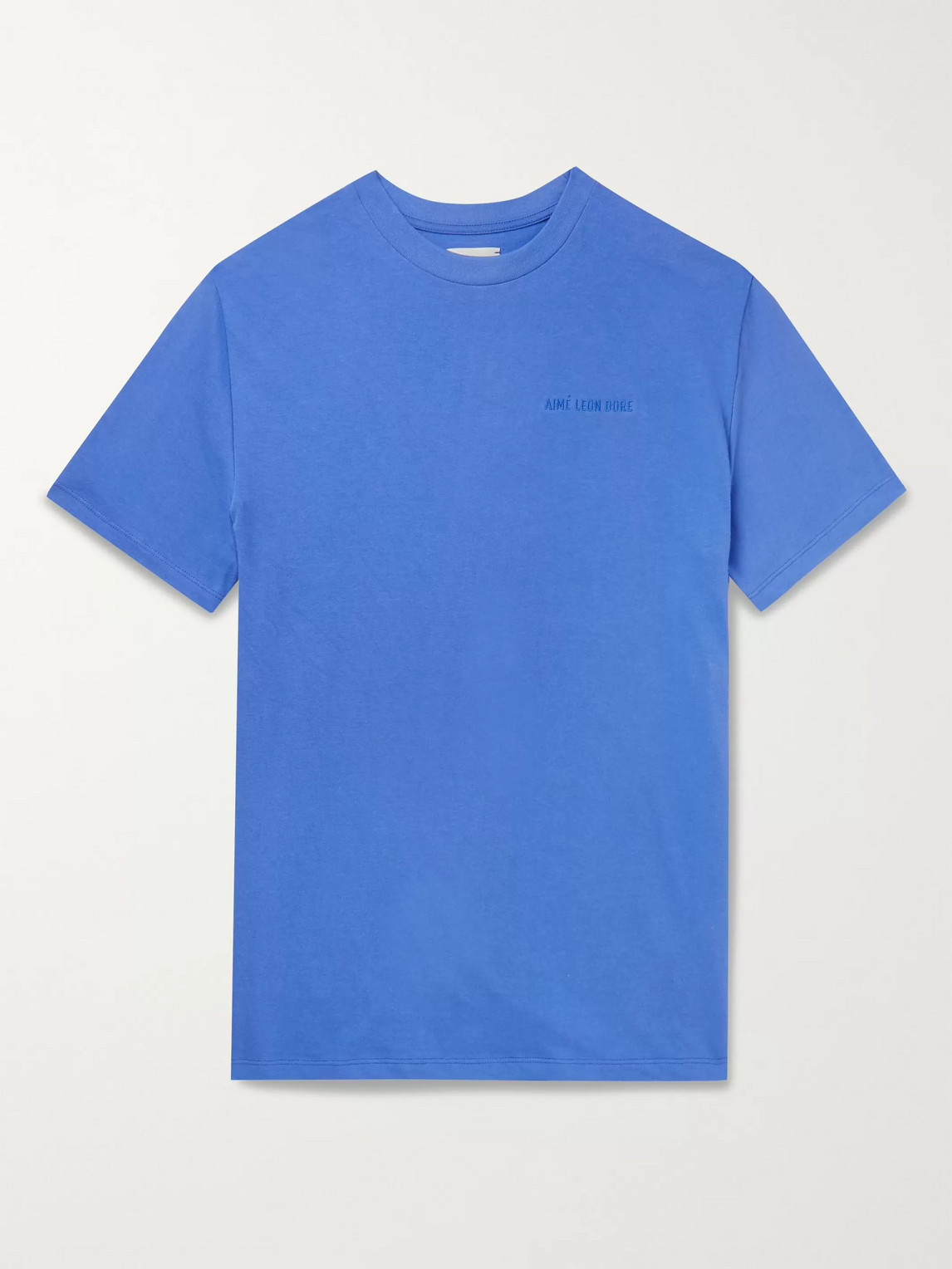 Aimé Leon Dore Logo-embroidered Cotton-jersey T-shirt In Blue