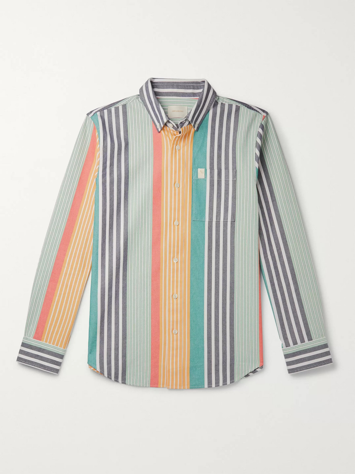 Aimé Leon Dore Button-down Collar Striped Cotton Oxford Shirt In Multi