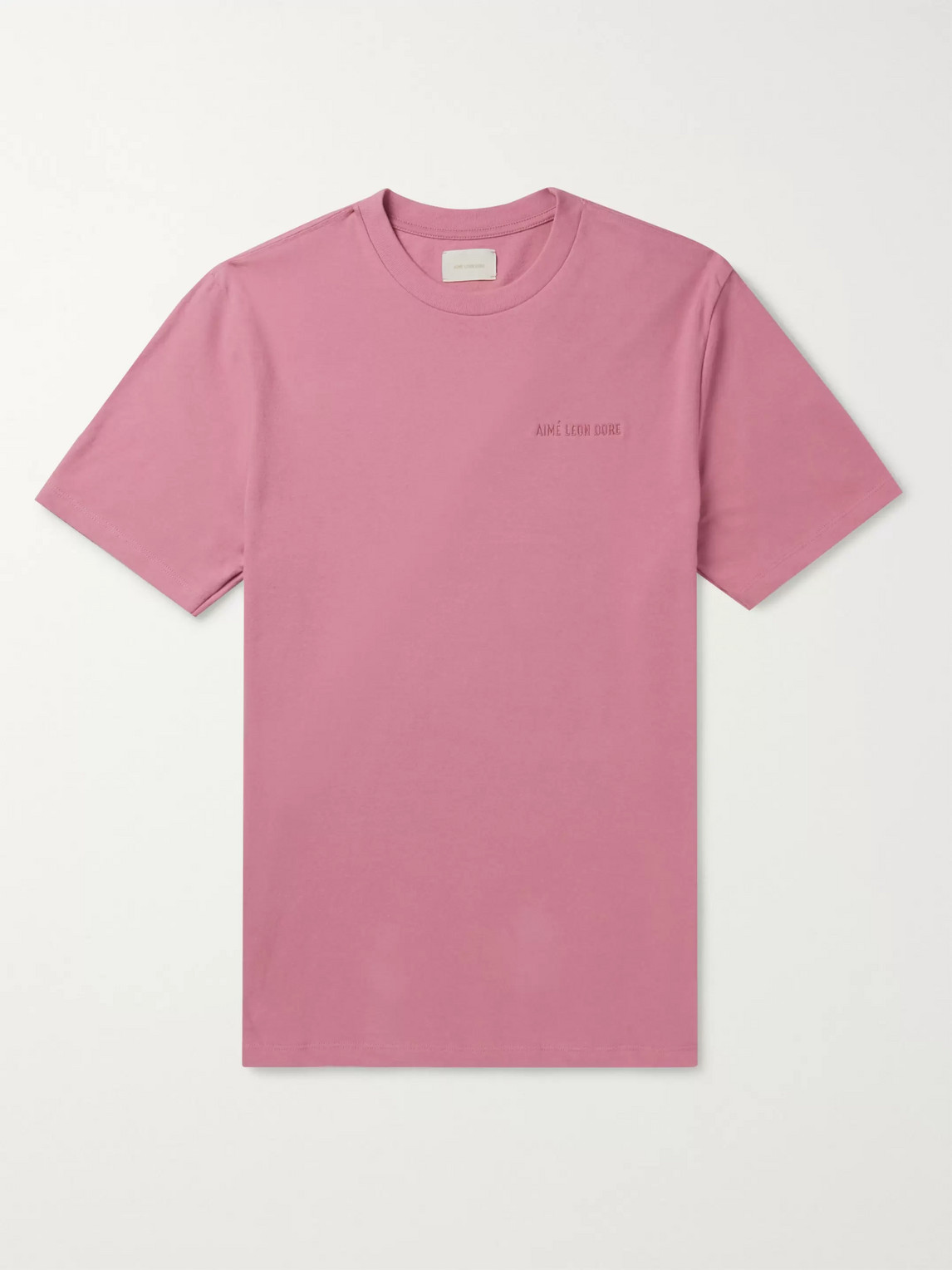 Aimé Leon Dore Logo-embroidered Cotton-jersey T-shirt In Pink