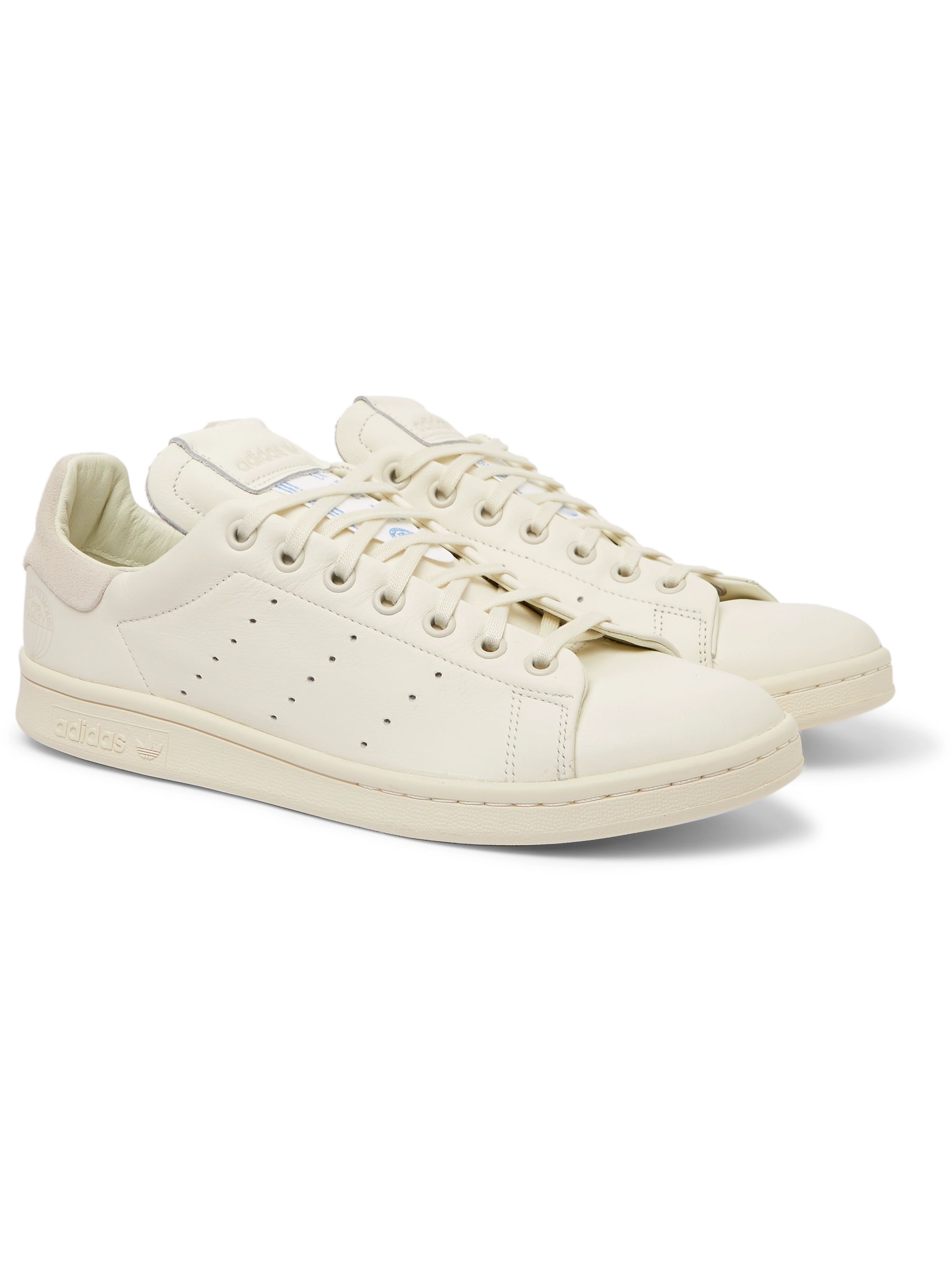 Suede-Trimmed Leather Sneakers 