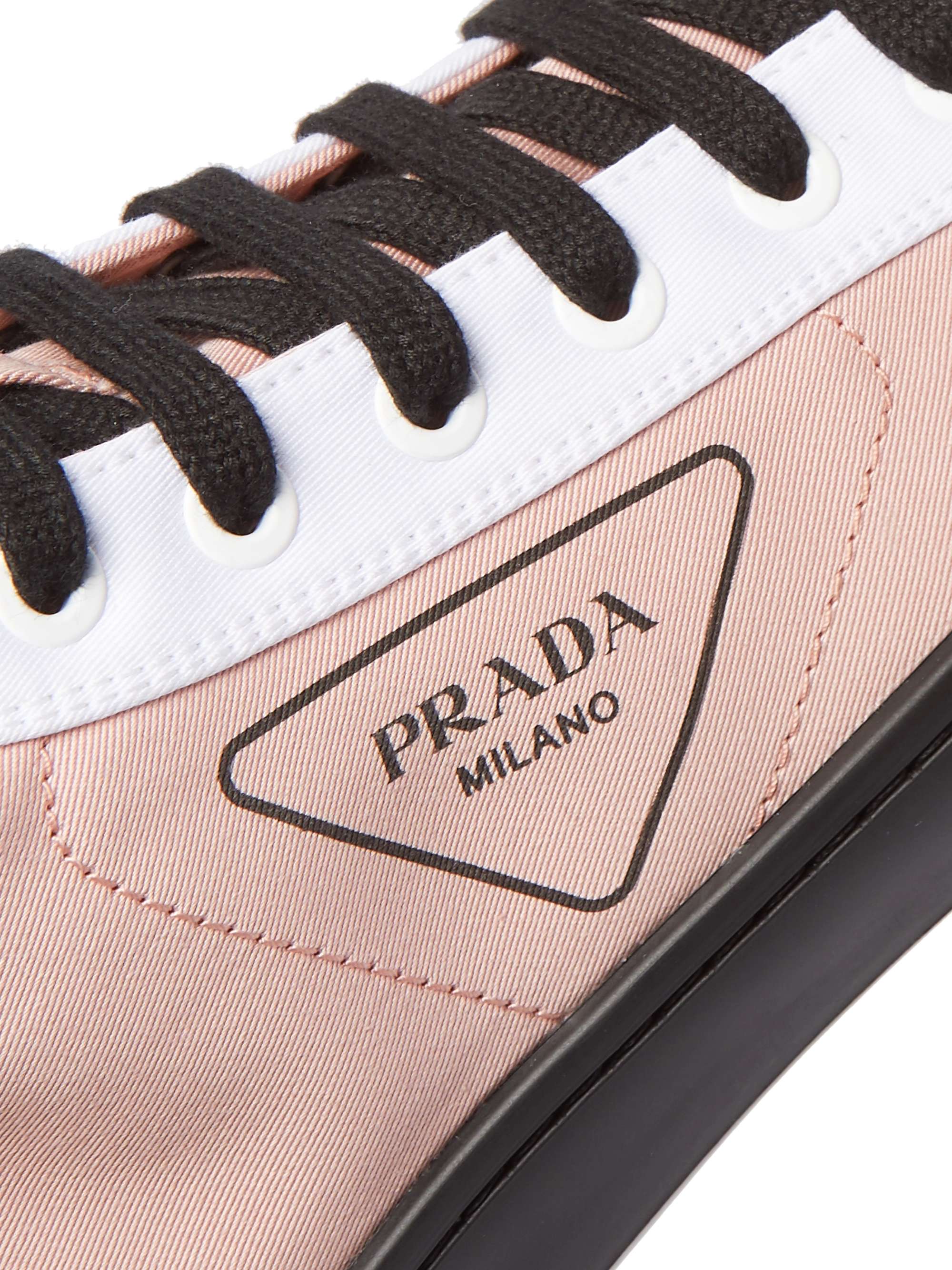 PRADA Logo-Print Canvas High-Top Sneakers