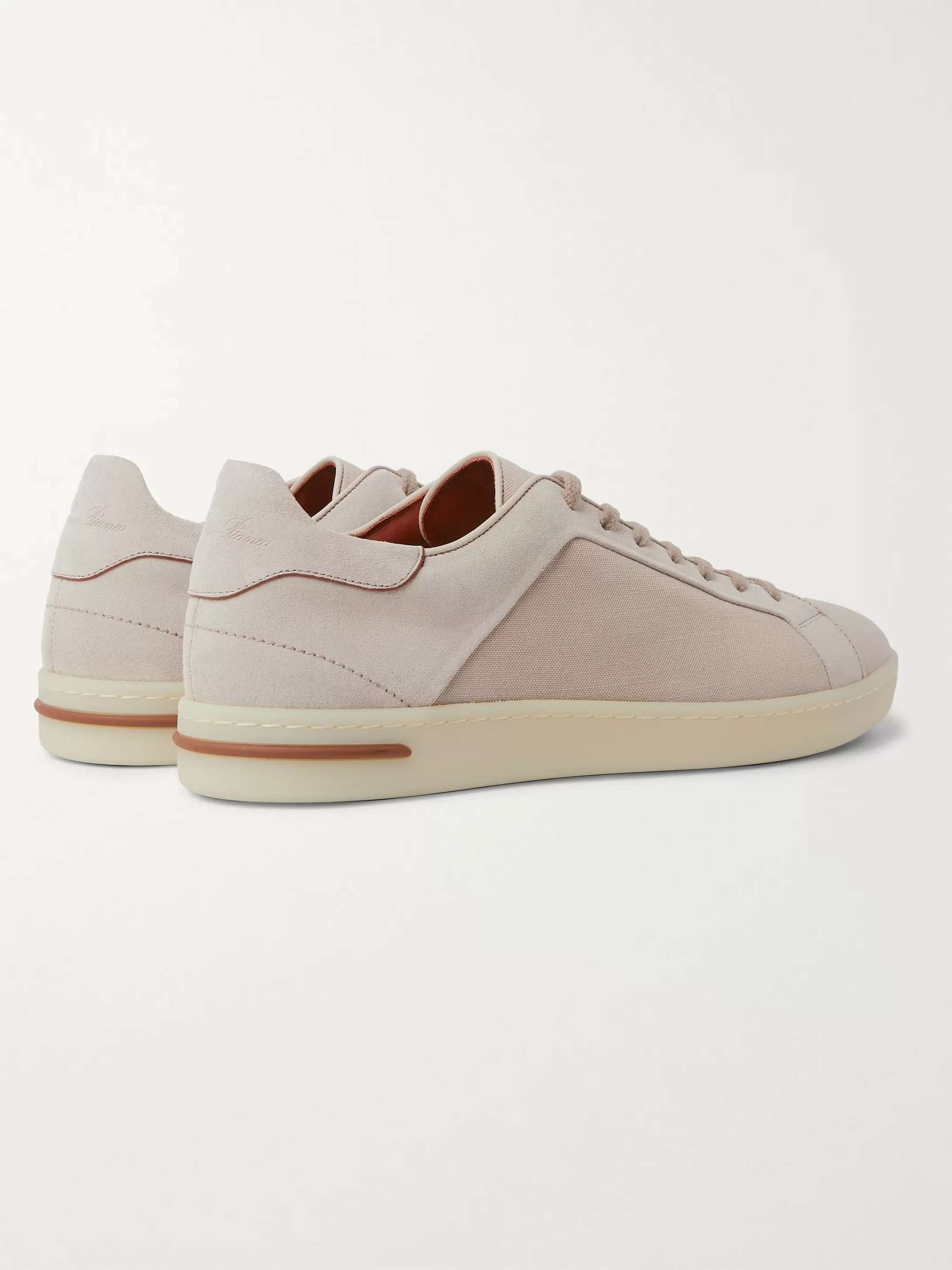 LORO PIANA Traveller Suede and Canvas Sneakers