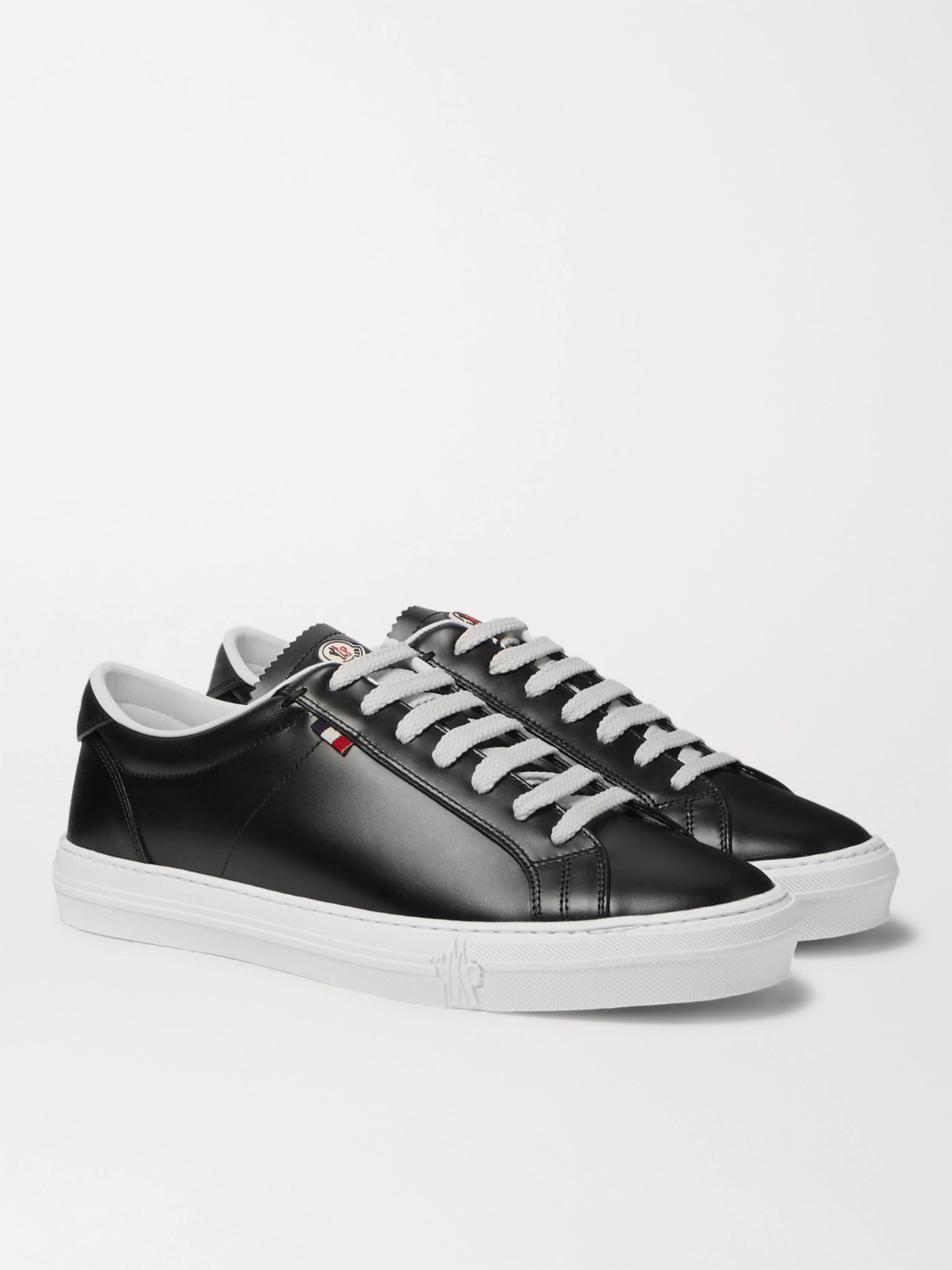 Black Monaco Leather Sneakers | Moncler 