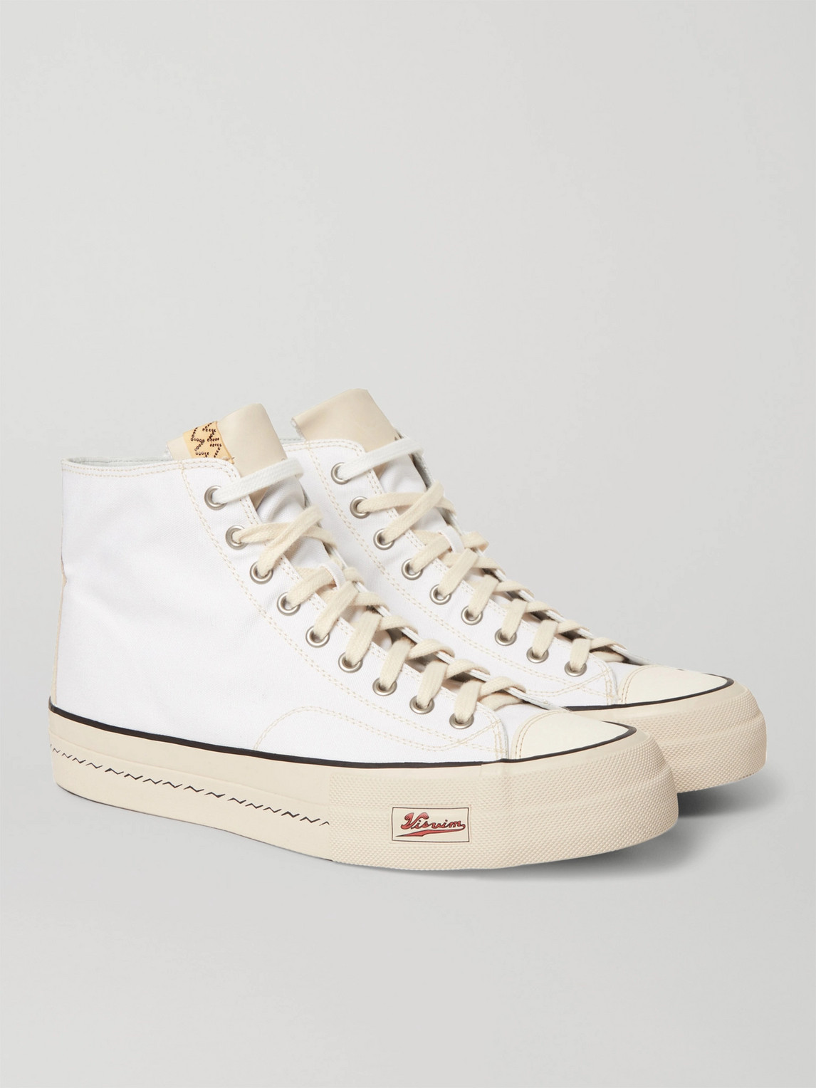 VISVIM SKAGWAY LEATHER-TRIMMED CANVAS HIGH-TOP trainers