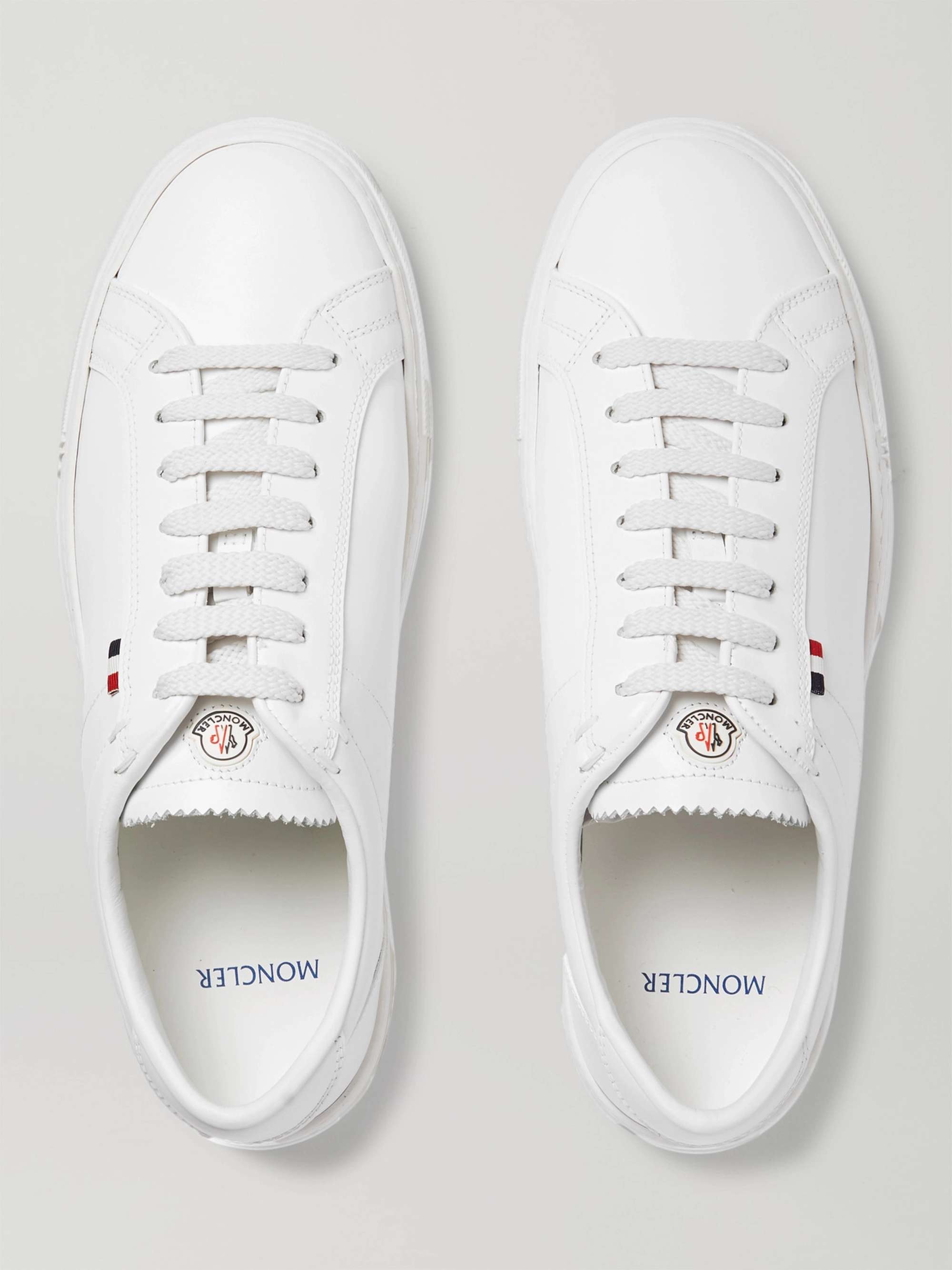 White Monaco Leather Sneakers | MONCLER | MR PORTER