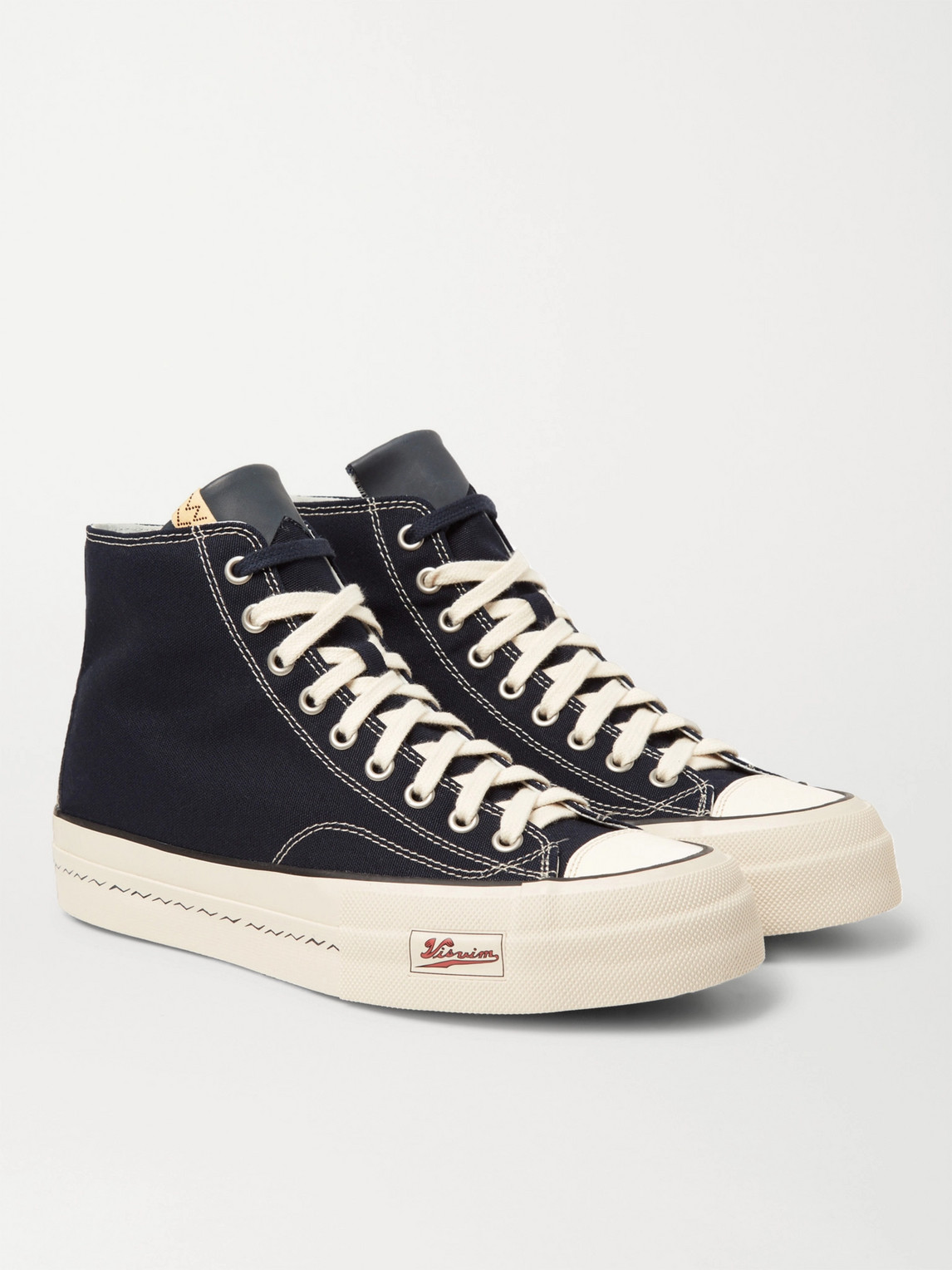 Visvim Skagway Leather-trimmed Canvas High-top Sneakers In Blue | ModeSens