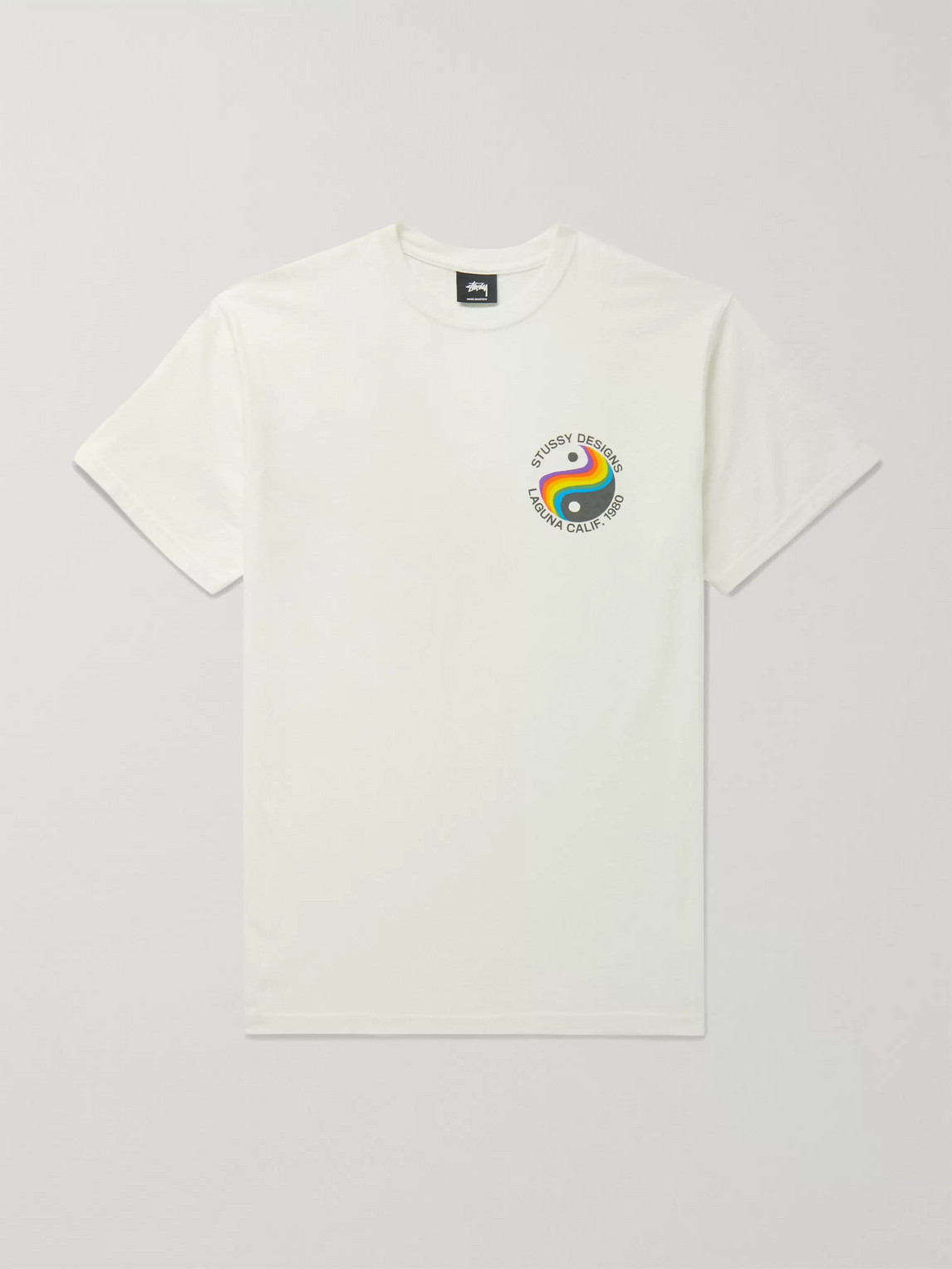Stussy Laguna 80 Printed Pigment-dyed Cotton-jersey T-shirt In White