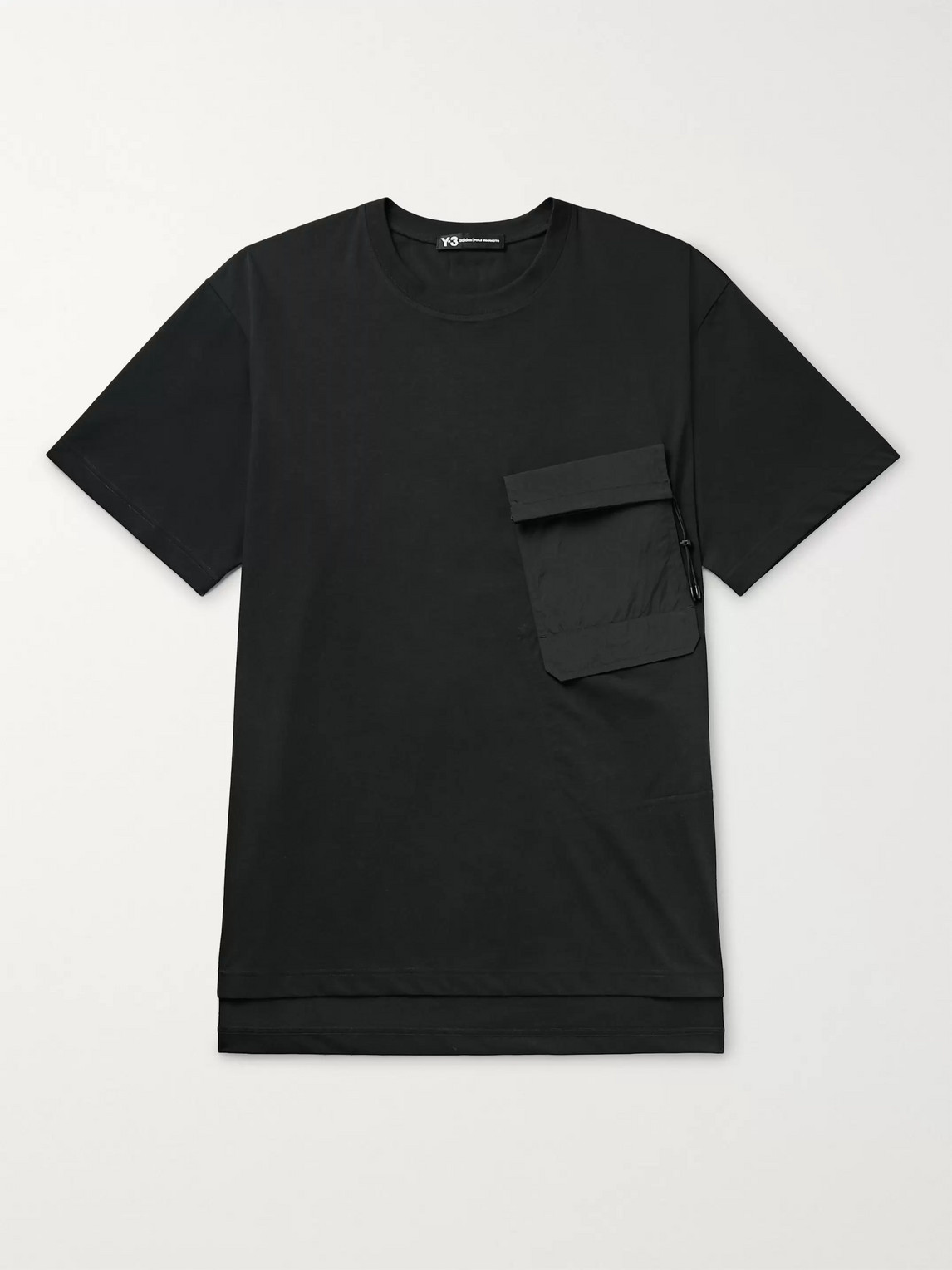 Y-3 Oversized Shell-panelled Cotton-blend Jersey T-shirt In Black