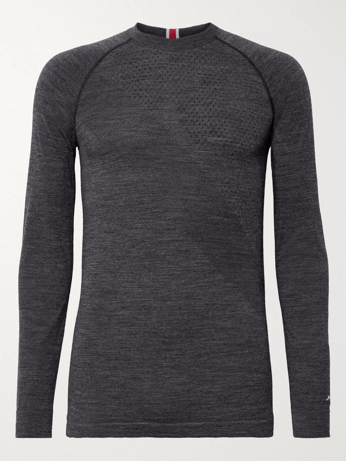 Tracksmith Brighton Slim-fit Merino Wool-blend Top In Gray
