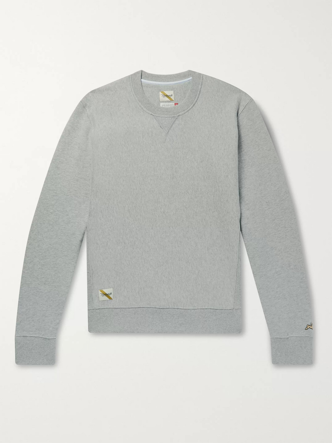 Tracksmith Trackhouse Mélange Fleece-back Cotton-blend Jersey Sweatshirt In Gray