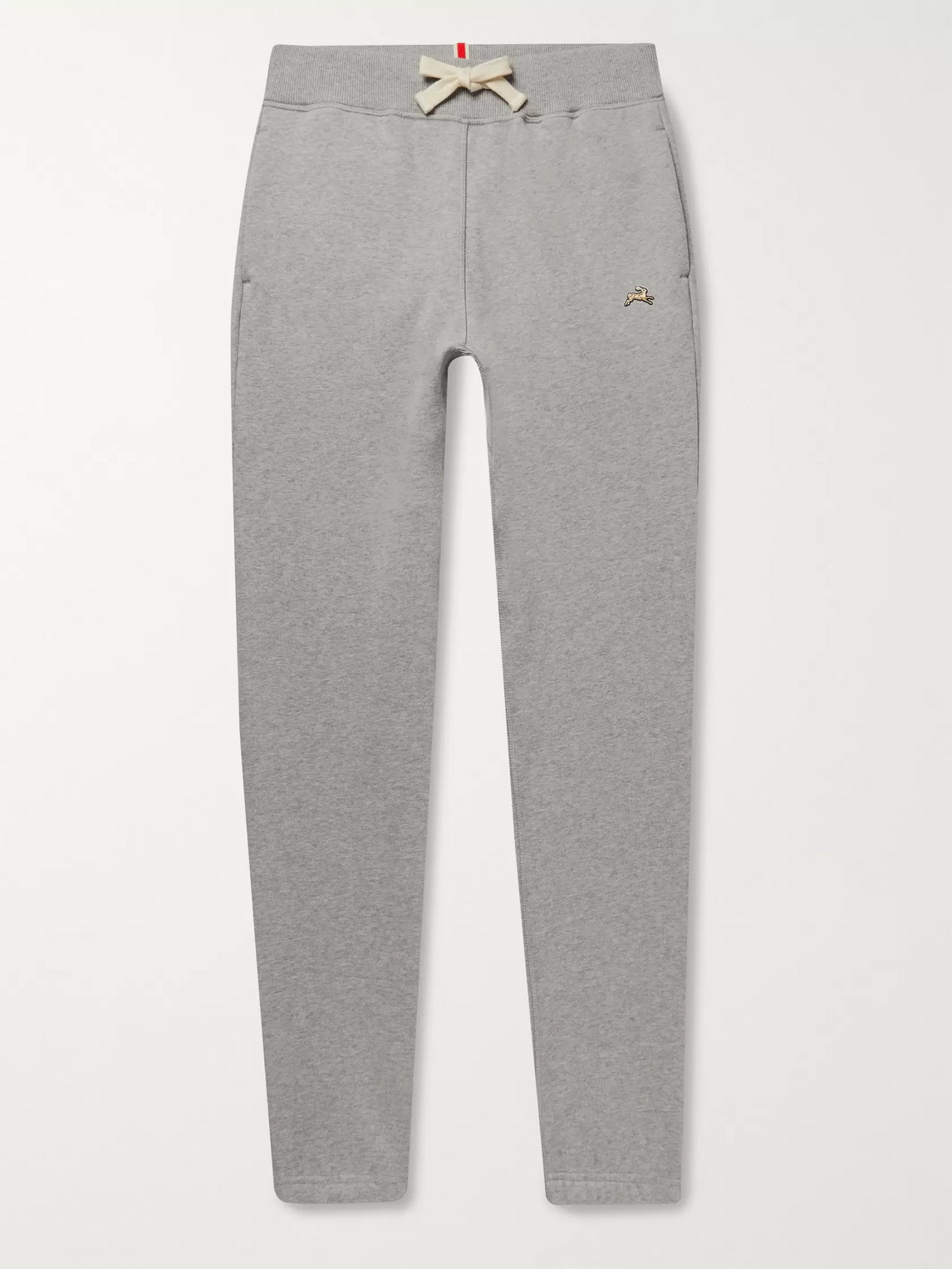 Tracksmith Trackhouse Mélange Fleece-back Cotton-blend Jersey Sweatpants In Gray
