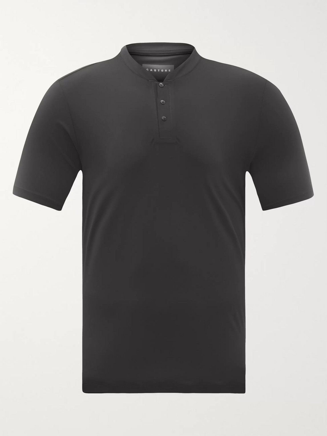 Castore Collarless Stretch Tech-jersey Golf Shirt In Beige