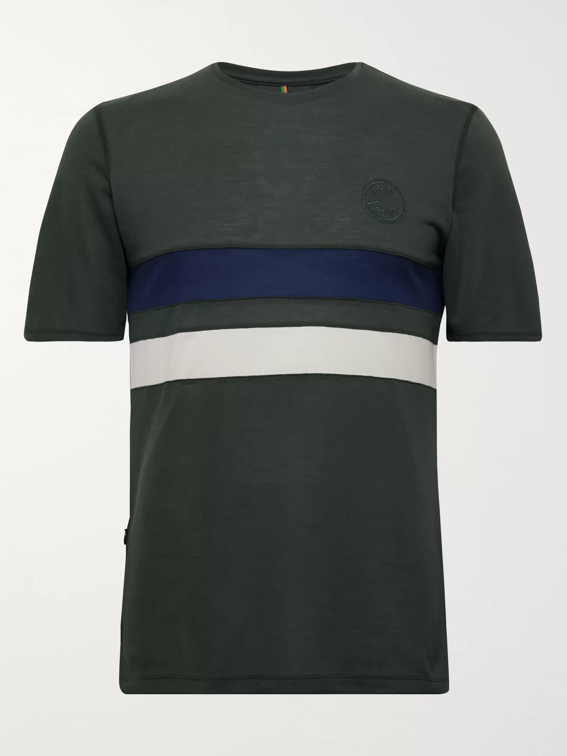 Iffley Road Cambrian Striped Drirelease Piqué T-shirt In Green