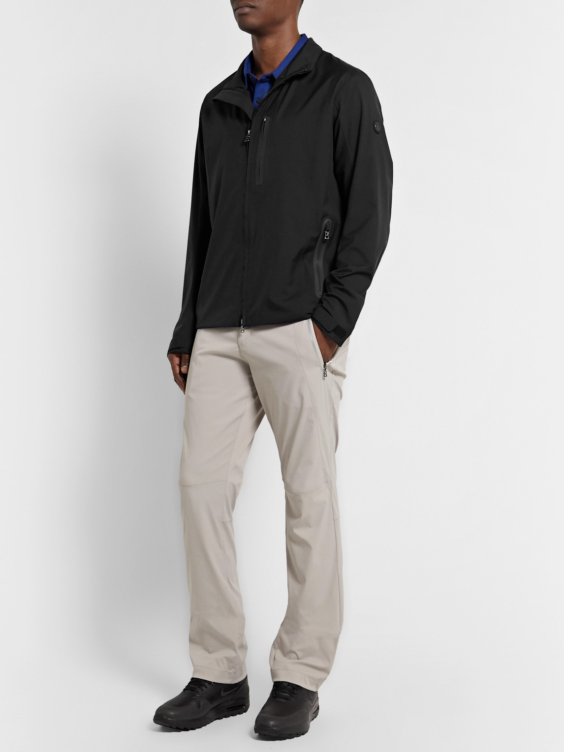 Bogner Tayfun-t Nylon-twill Zip-up Golf Jacket In Black