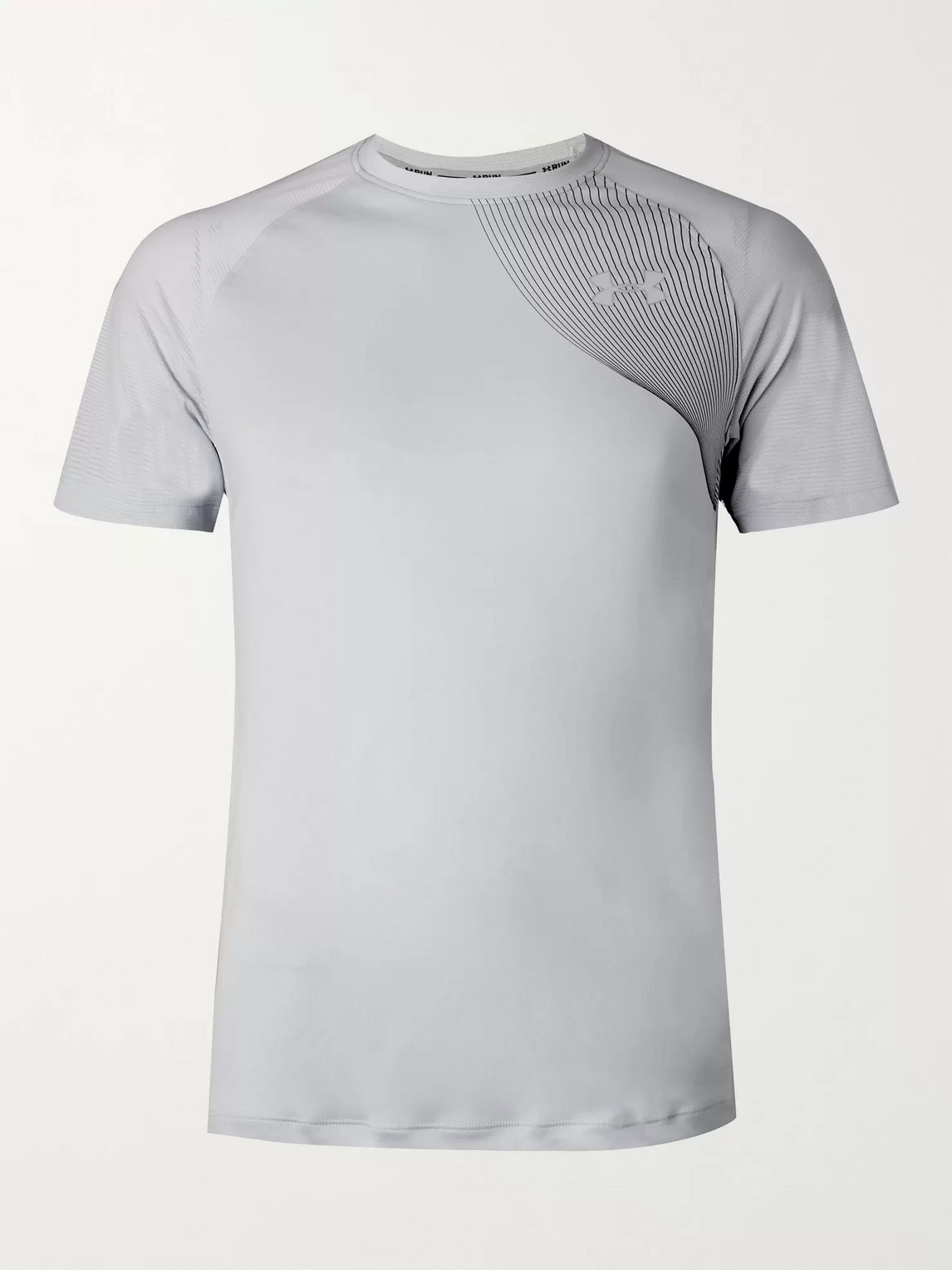 Under Armour Ua Qualifier Iso-chill Mesh And Stretch Tech-jersey T-shirt In Grey