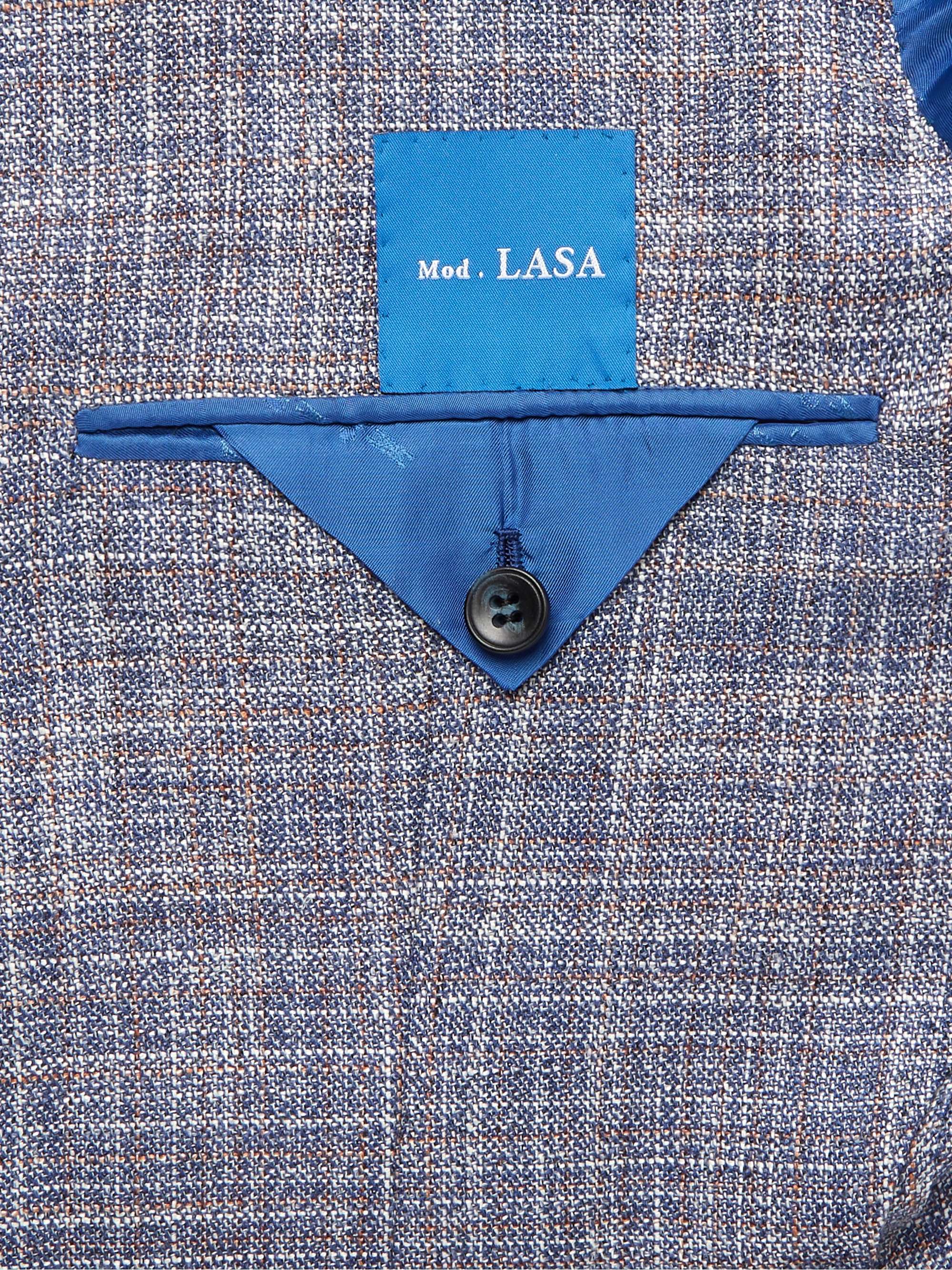 KITON Blue Slim-Fit Unstructured Cashmere, Virgin Wool, Silk and Linen-Blend Blazer