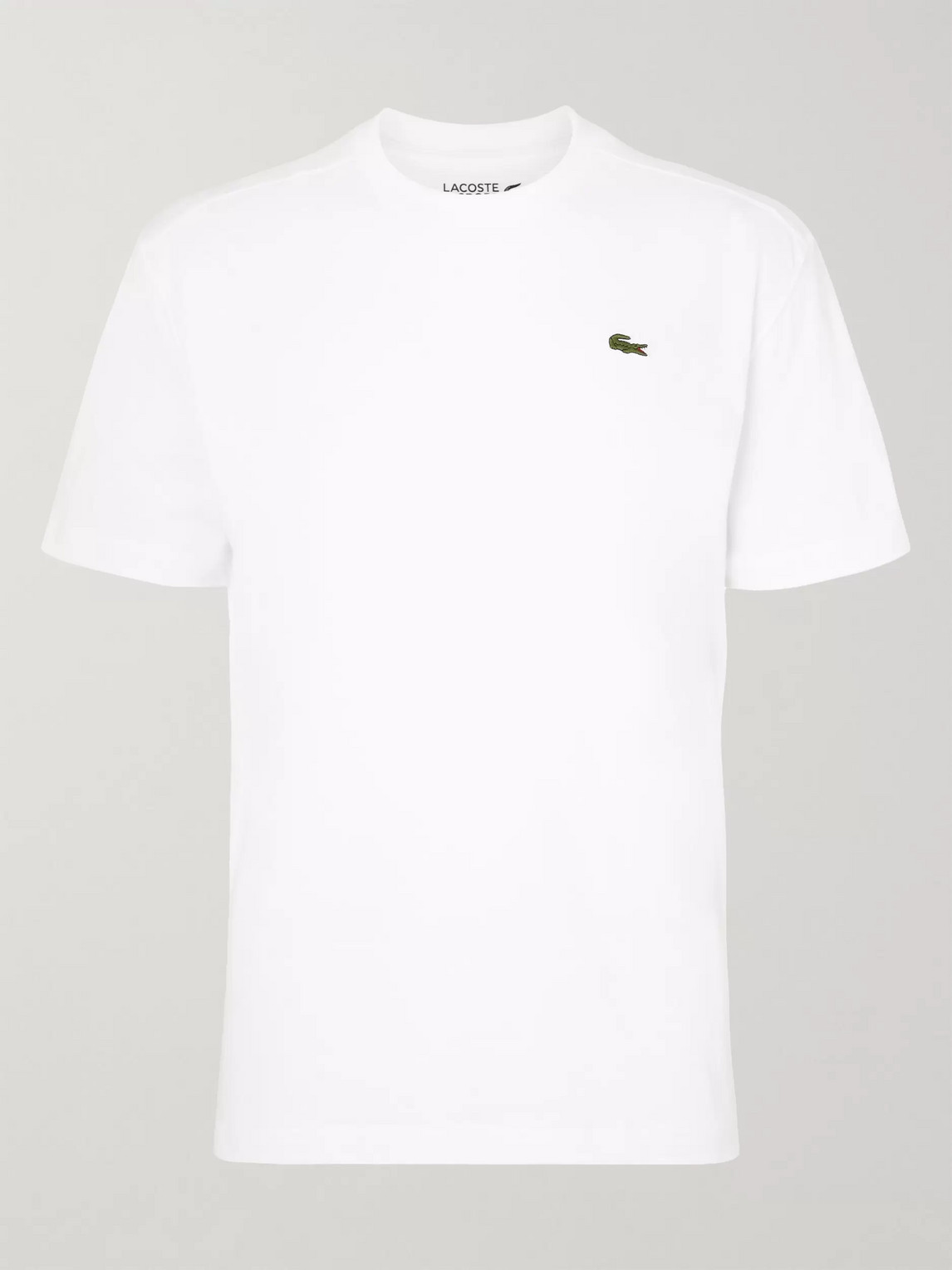 Lacoste Tennis Logo-appliquéd Cotton-blend Jersey Tennis T-shirt In White