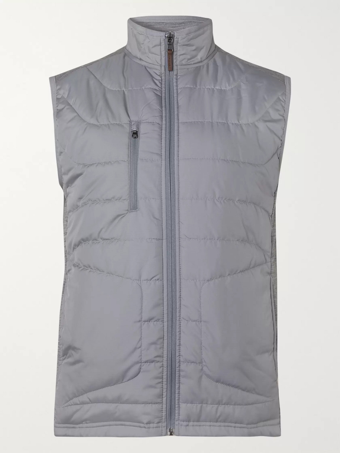 Ralph Lauren Slim-fit Quilted Shell And Mélange Wool-blend Golf Gilet In Grey