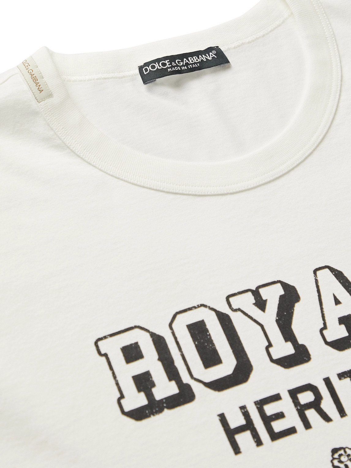 Shop Dolce & Gabbana Logo-print Cotton-jersey T-shirt In White