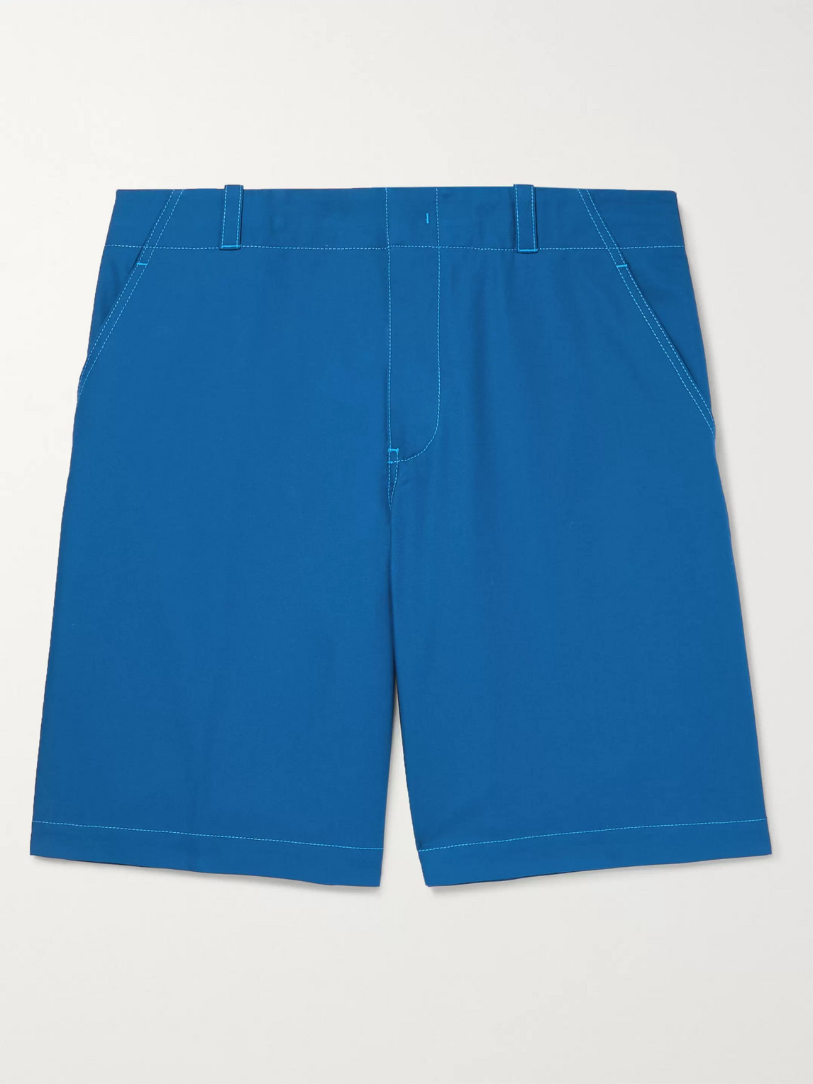 Sies Marjan Alex Wide-leg Cotton-blend Canvas Shorts In Blue