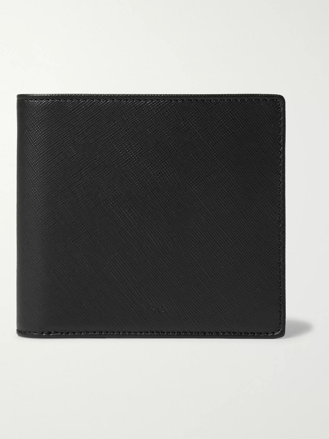 Apc Cross-grain Leather Billfold Wallet In Black