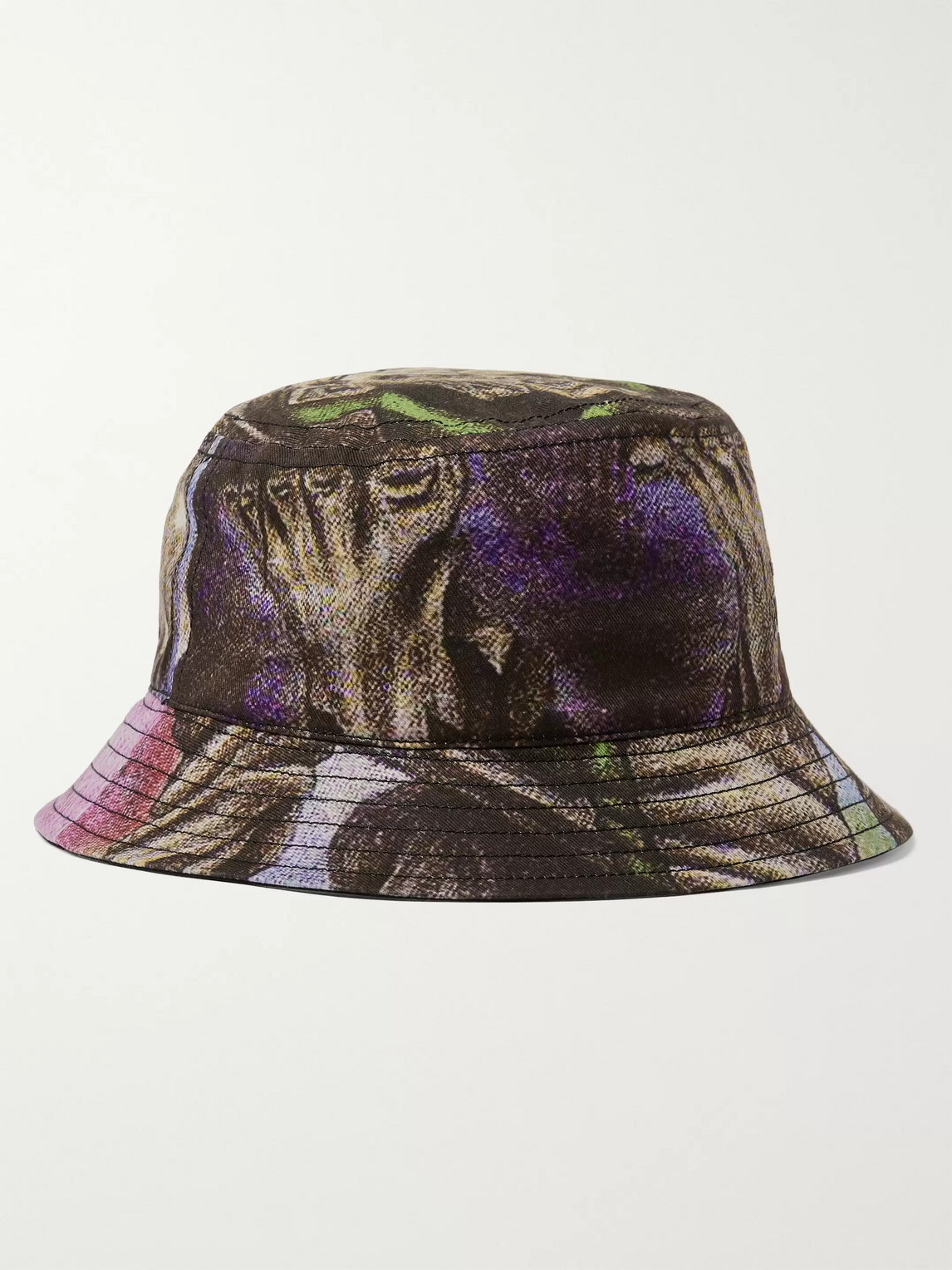 Acne Studios Monster In My Pocket Printed Cotton-twill Bucket Hat In Pink