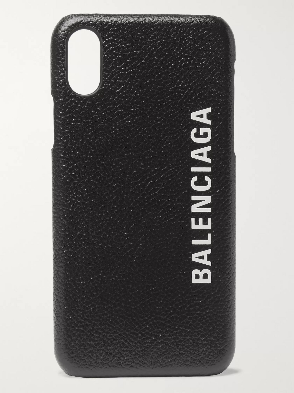 Balenciaga Logo-print Full-grain Leather Iphone X Case In Black