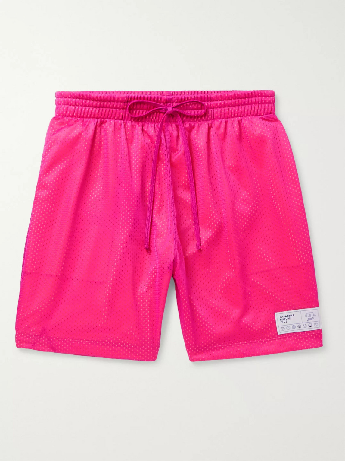 Pasadena Leisure Club Mesh Drawstring Shorts In Pink