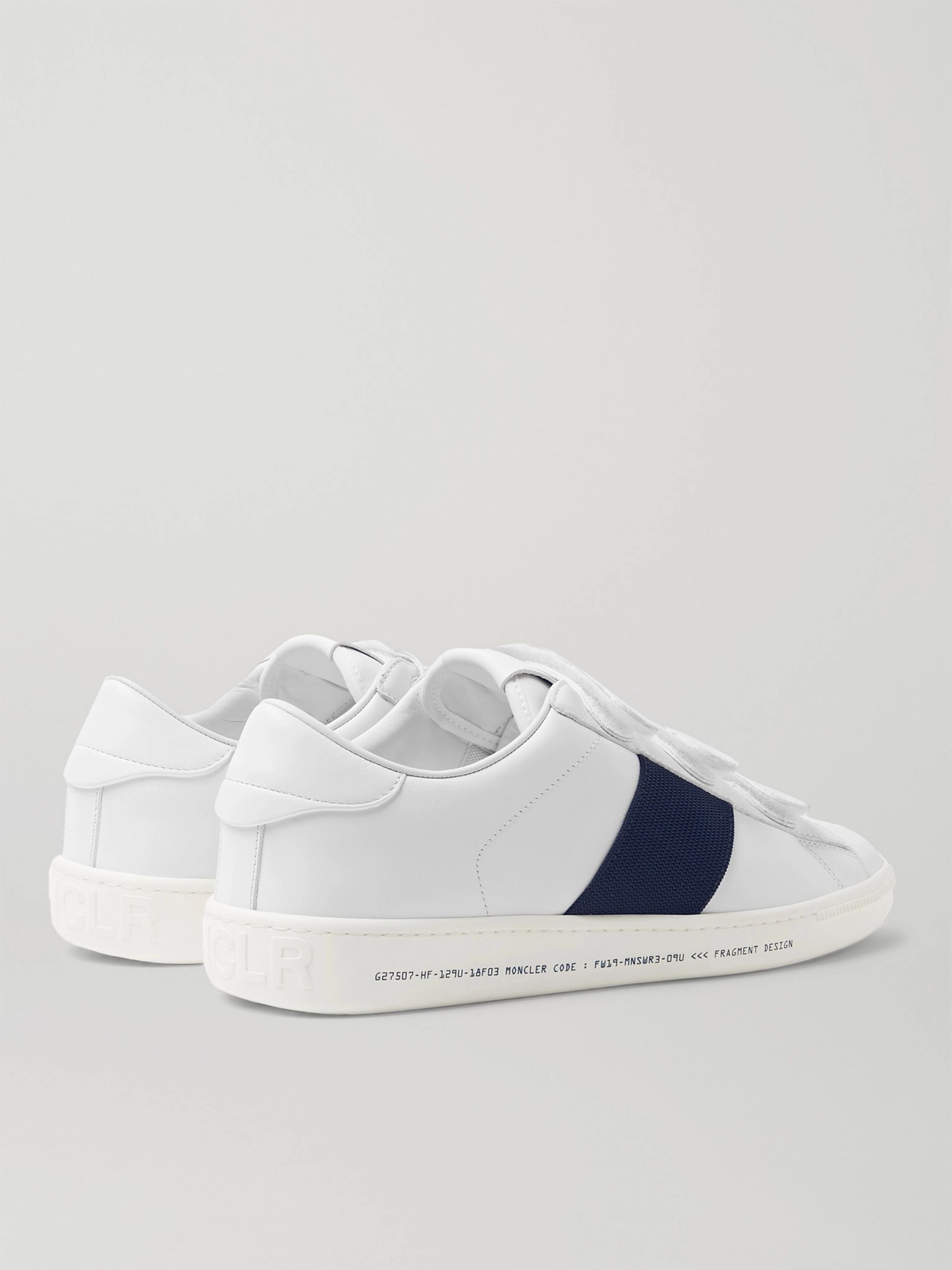 White 7 Moncler Fragment Webbing-Trimmed Leather Sneakers | MONCLER ...
