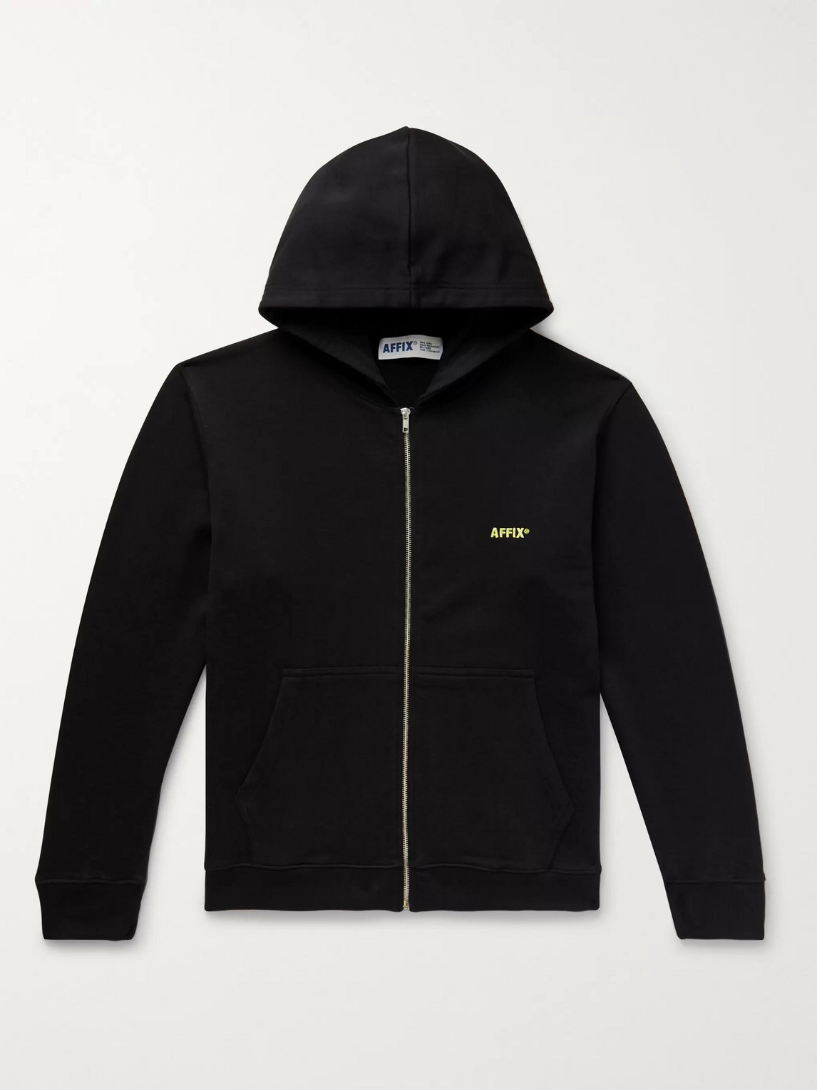 AFFIX LOGO-EMBROIDERED LOOPBACK COTTON-JERSEY ZIP-UP HOODIE