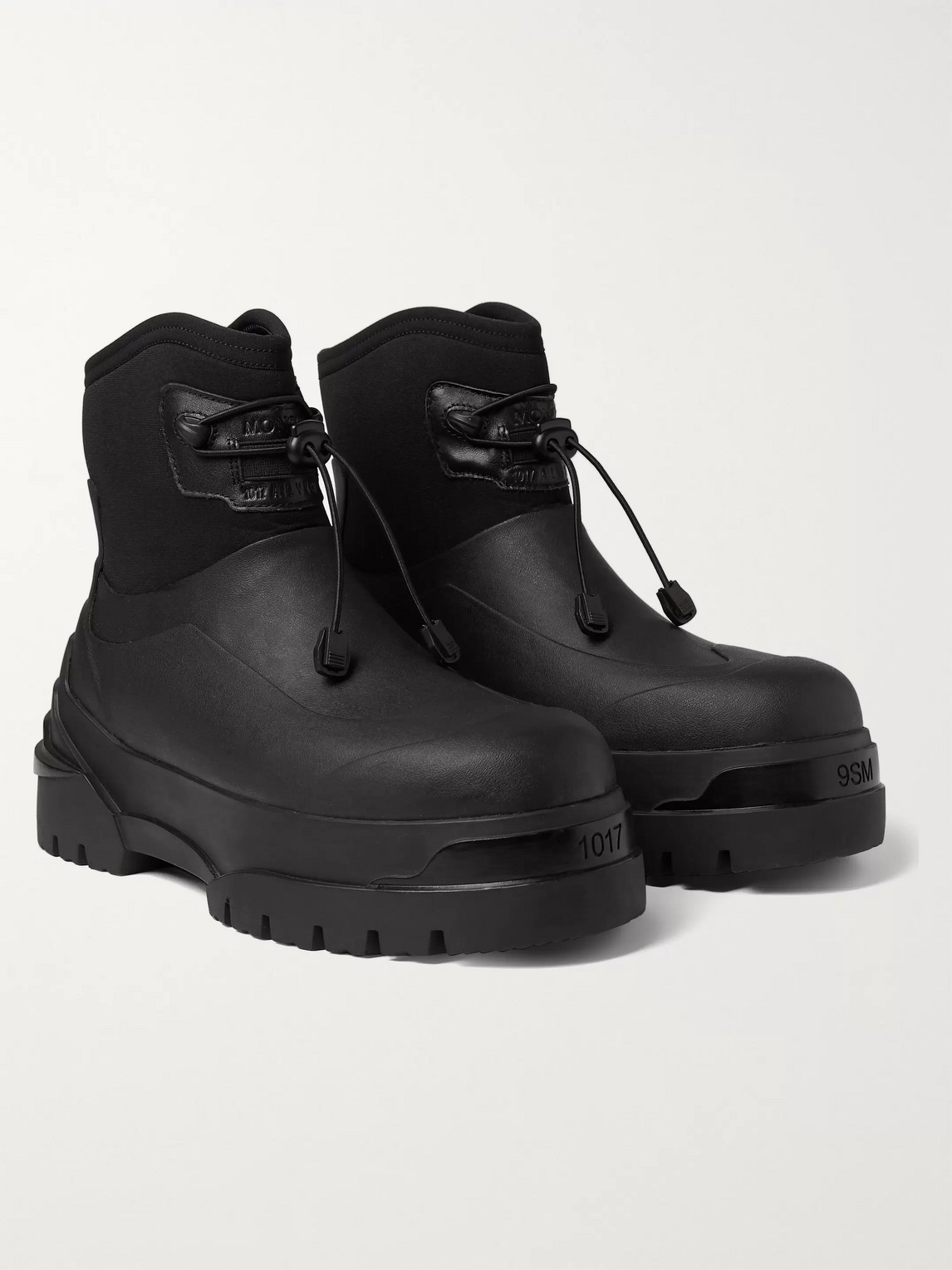 MONCLER GENIUS 6 MONCLER 1017 ALYX 9SM LEATHER-TRIMMED RUBBER AND NEOPRENE BOOTS