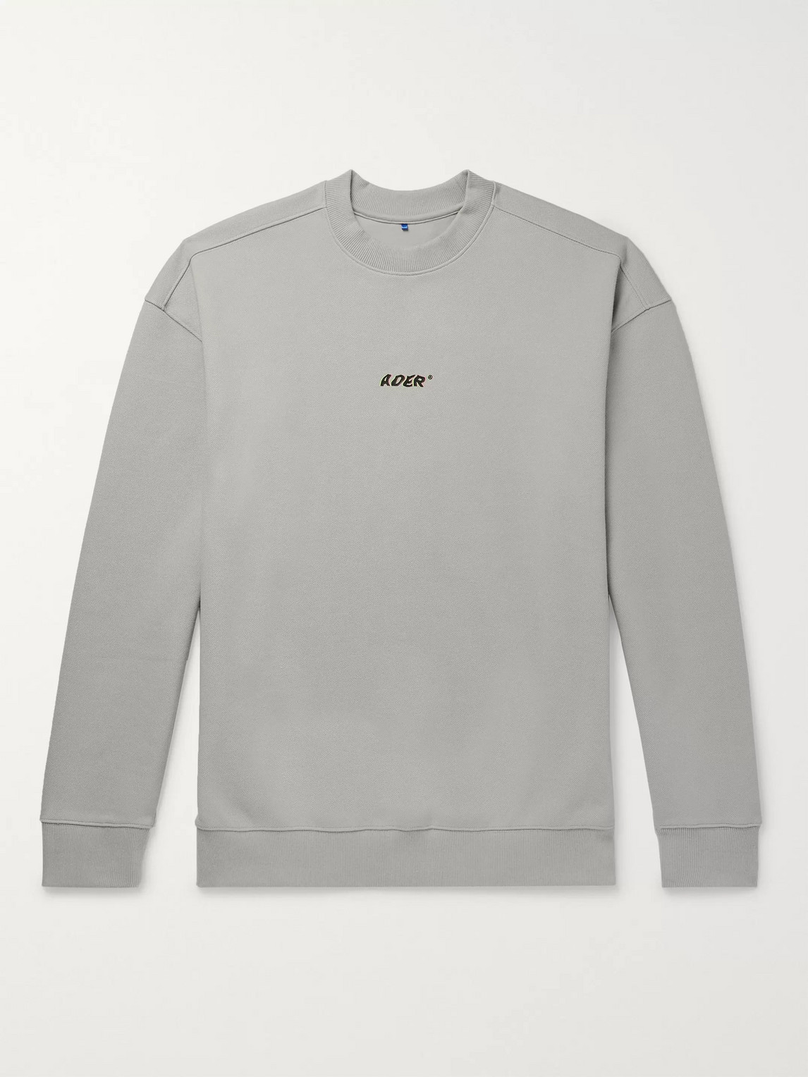 Ader Error Oversized Logo-print Cotton-blend Piqué Sweatshirt In Gray