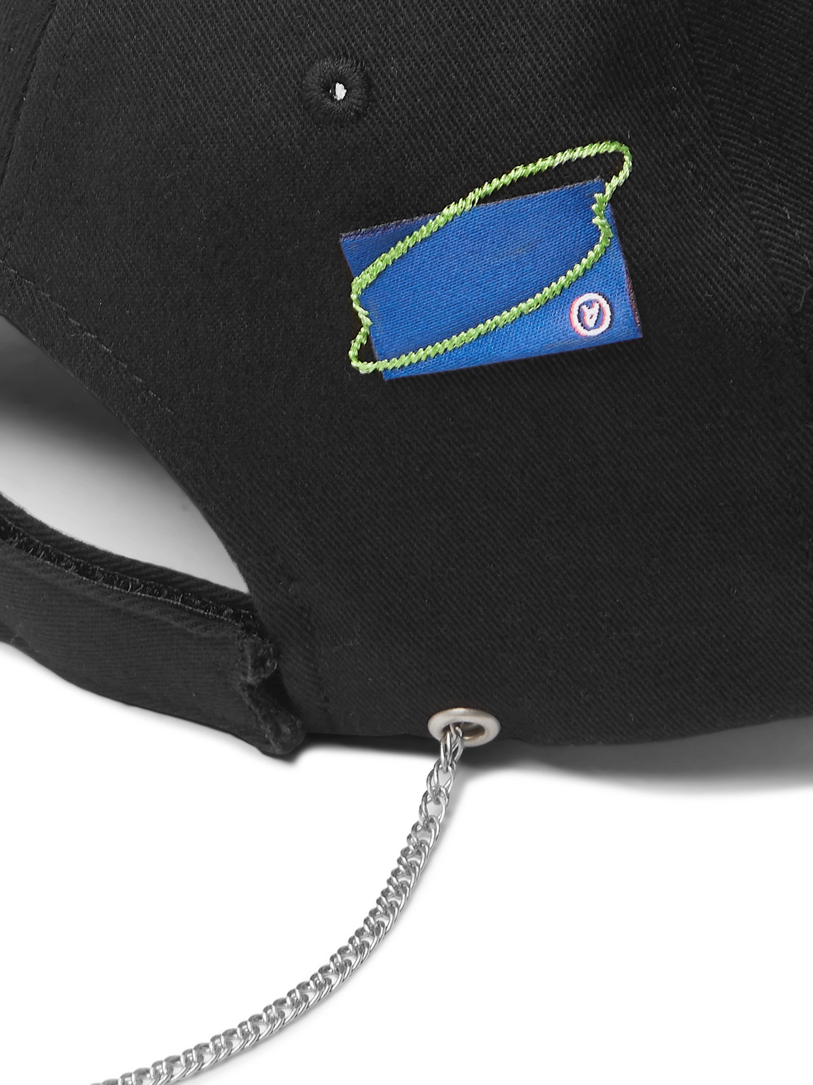 Ader Error Chain-embellished Logo-embroidered Cotton-blend Twill Baseball Cap In Black