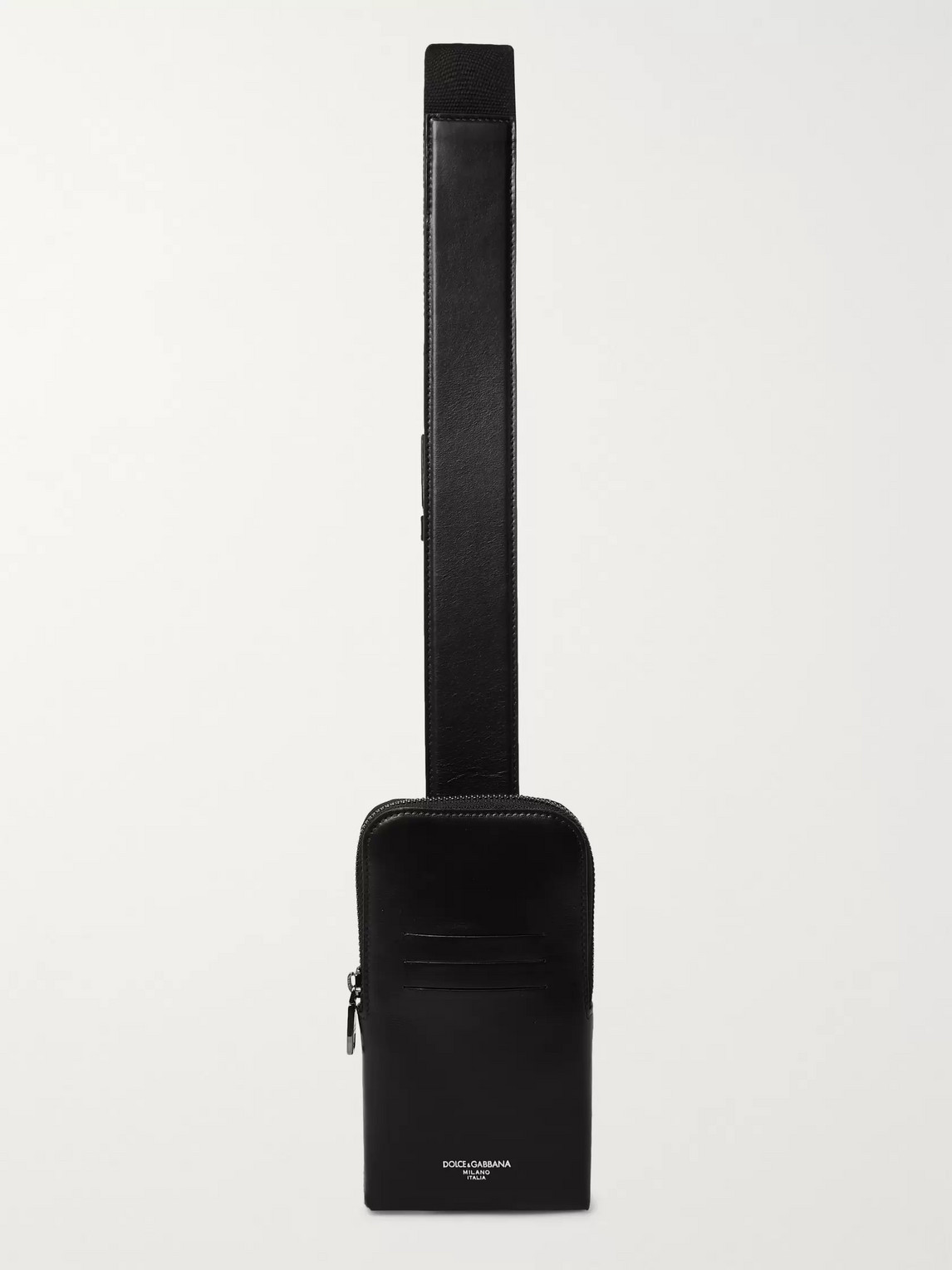 Dolce & Gabbana Leather Belt Bag In Black