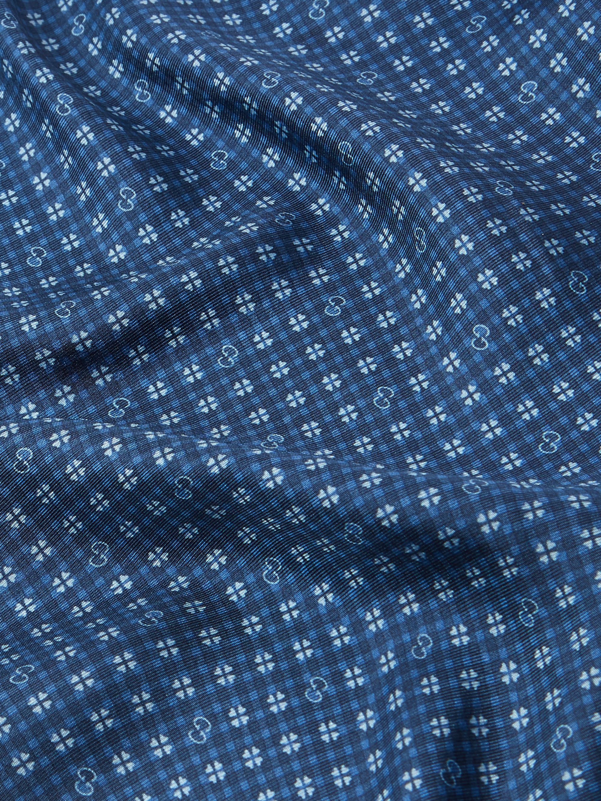 Blue Printed Silk-Twill Pocket Square | Gucci | MR PORTER