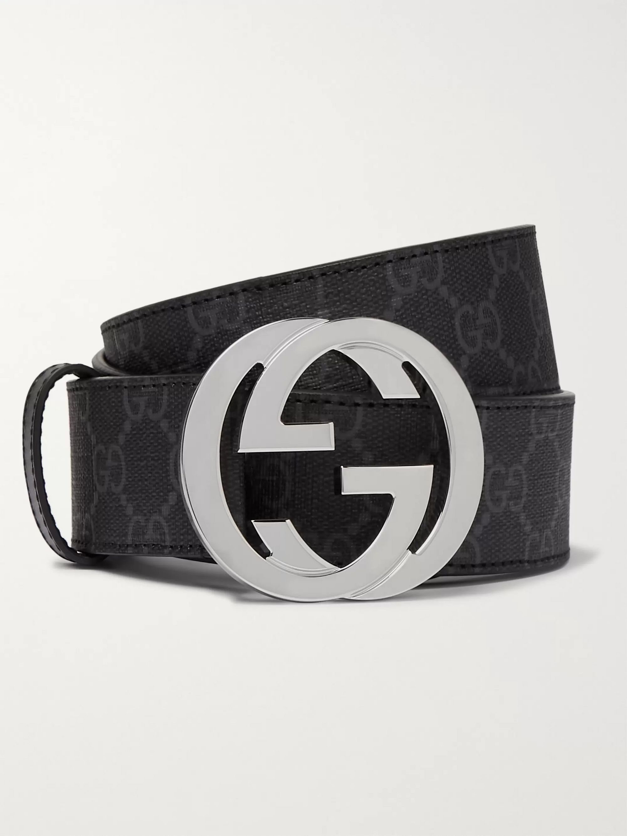 gray gucci belt