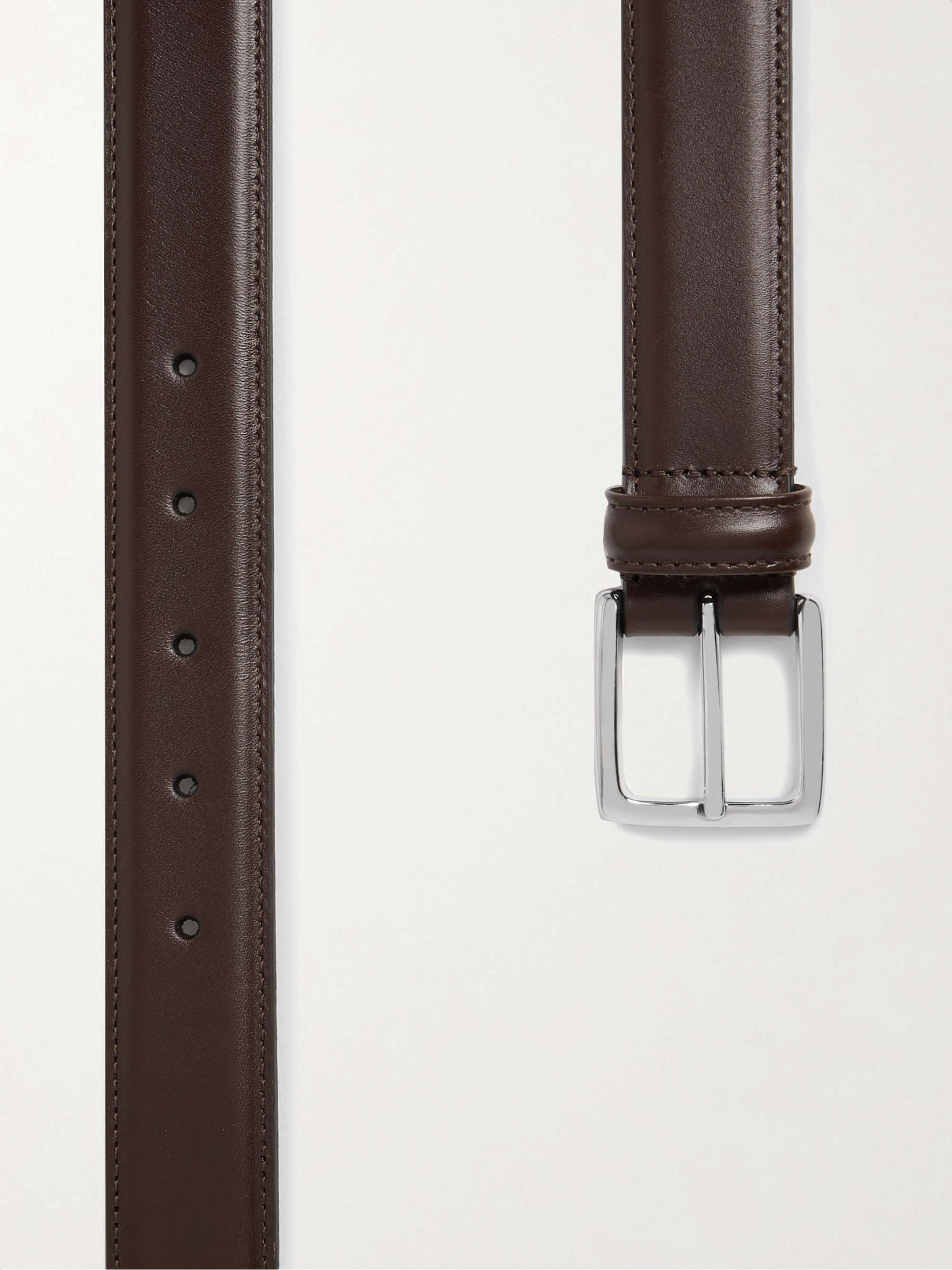 ANDERSON'S 3cm Dark-Brown Leather Belt