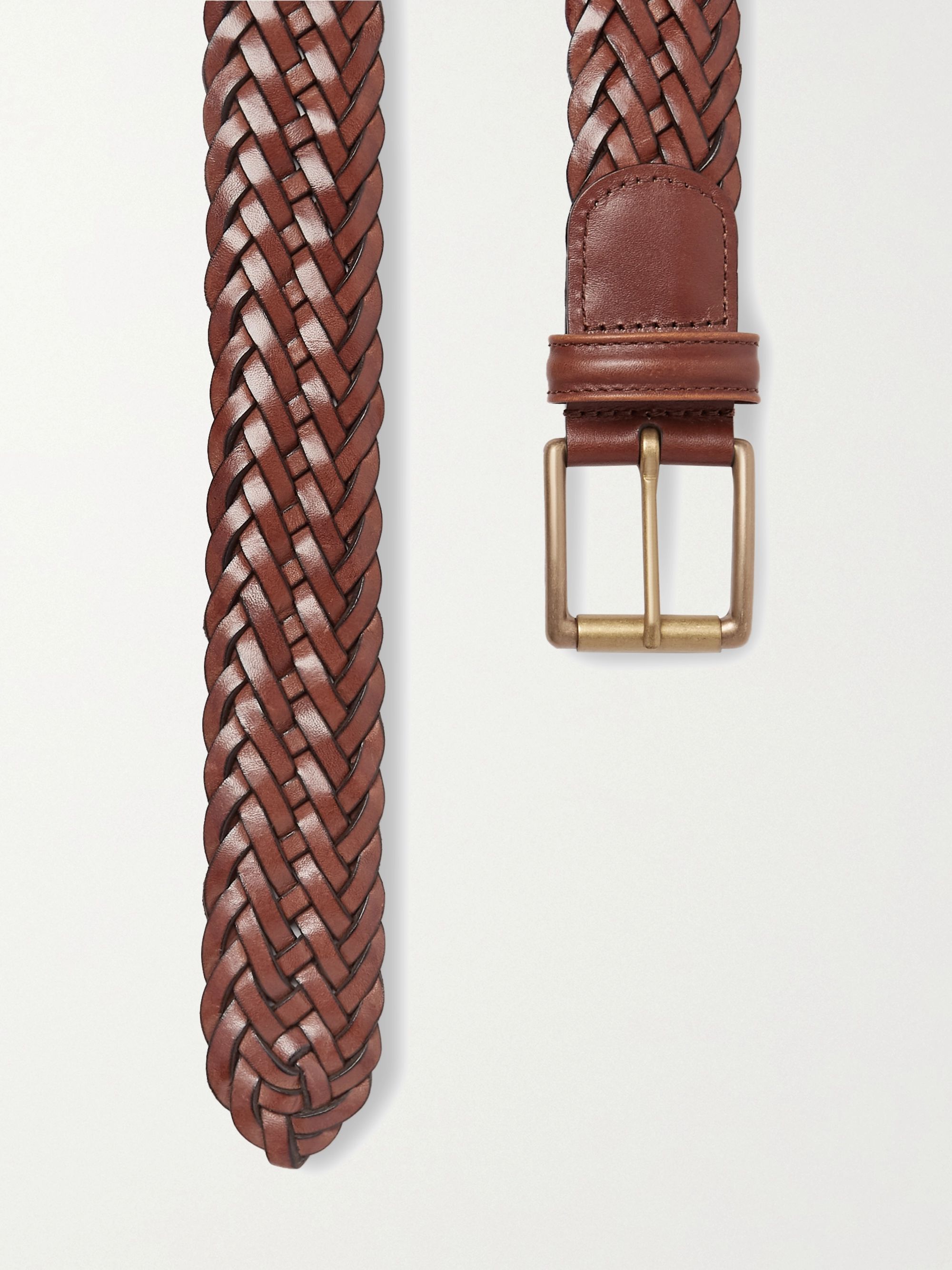 Brown 3.5cm Woven Leather Belt | ANDERSON'S | MR PORTER