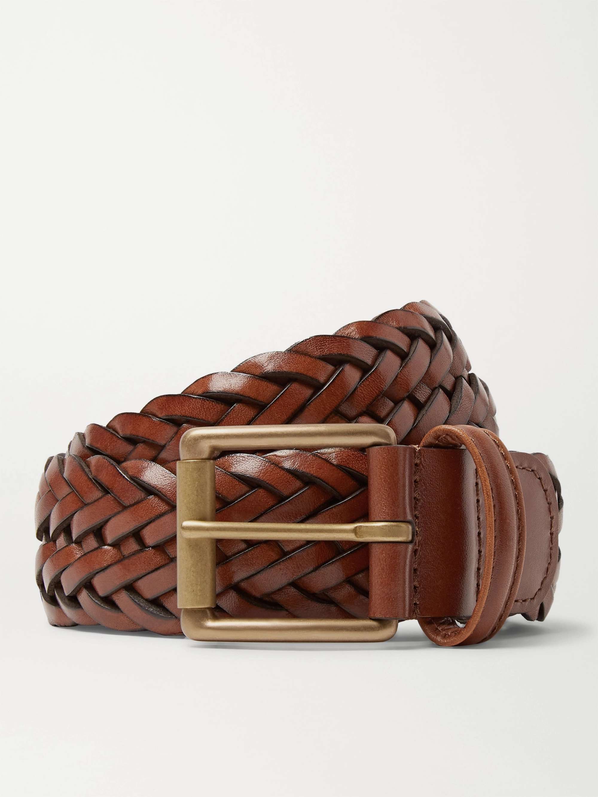 ANDERSON'S 3.5cm Woven Leather Belt