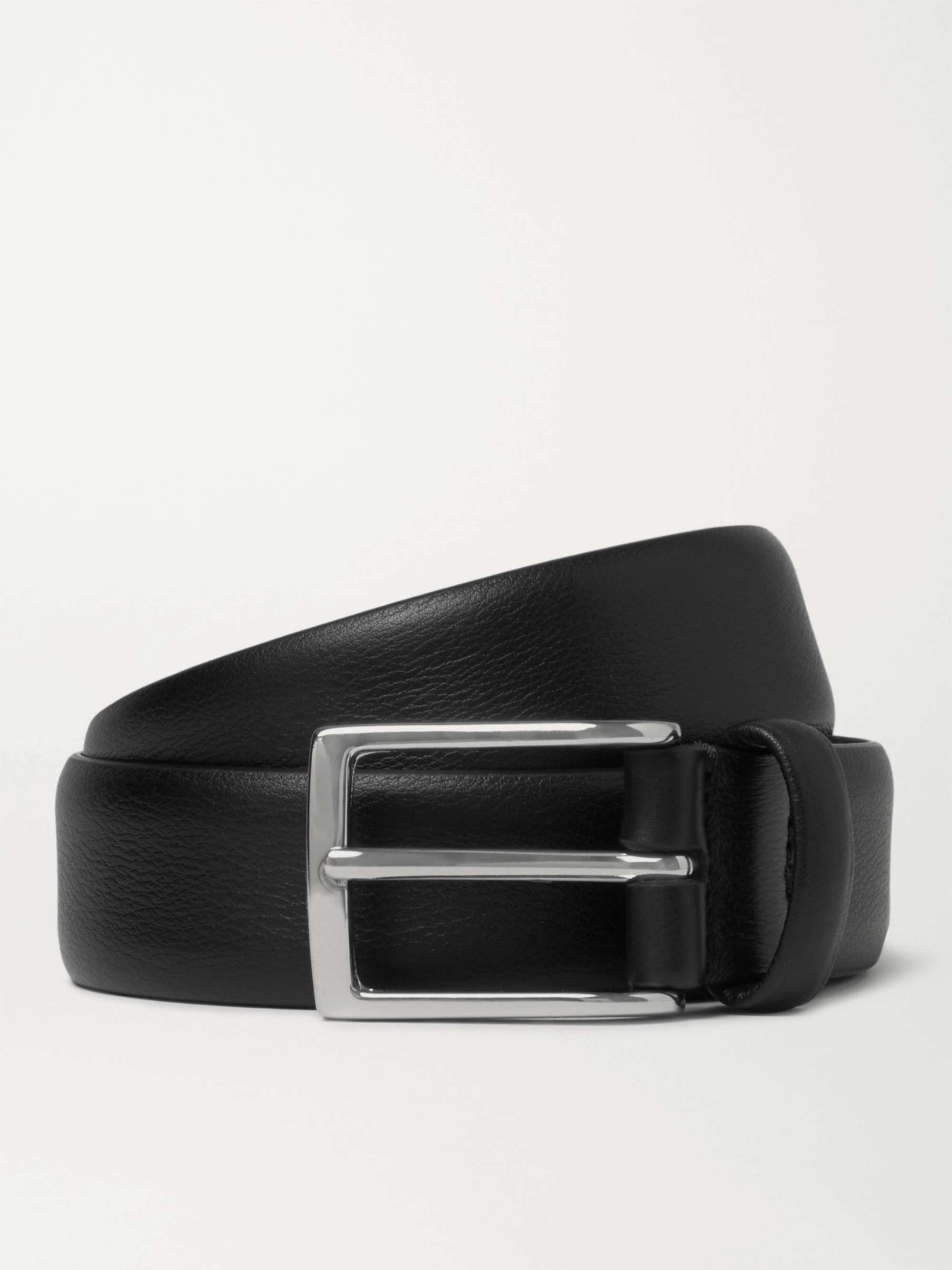 ANDERSON'S 3cm Black Leather Belt
