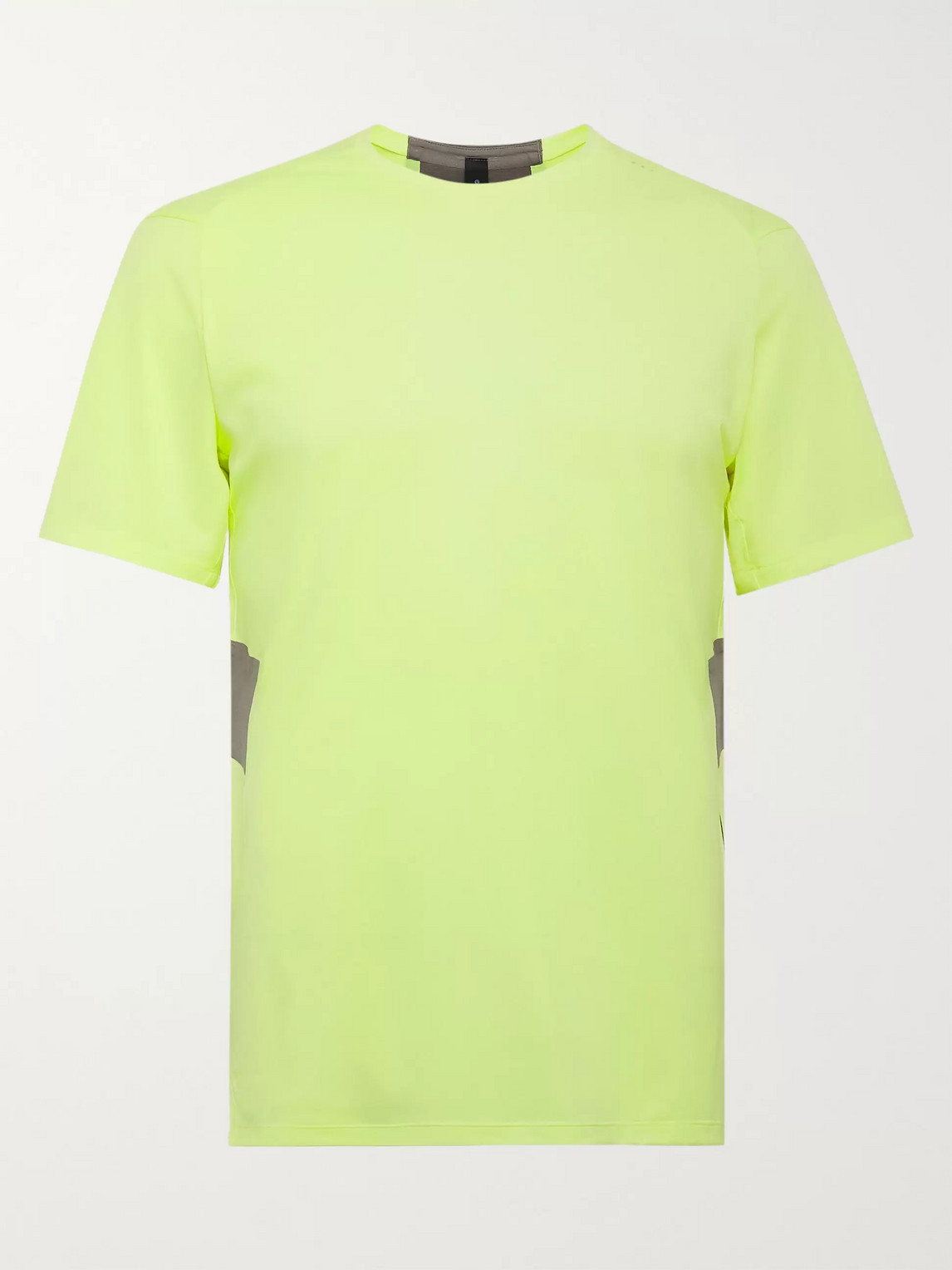 Lululemon Fast And Free Breathe Light Mesh T-shirt In Heathered Solar Yellow/carbon Dust