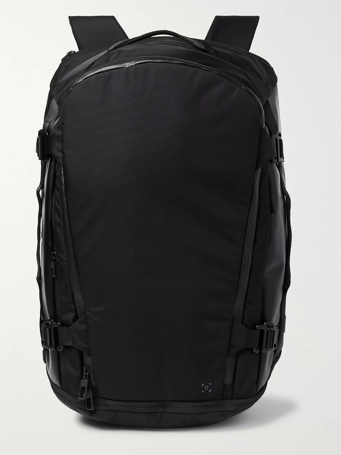 Lululemon More Miles Convertible Canvas And Nylon Backpack In Black
