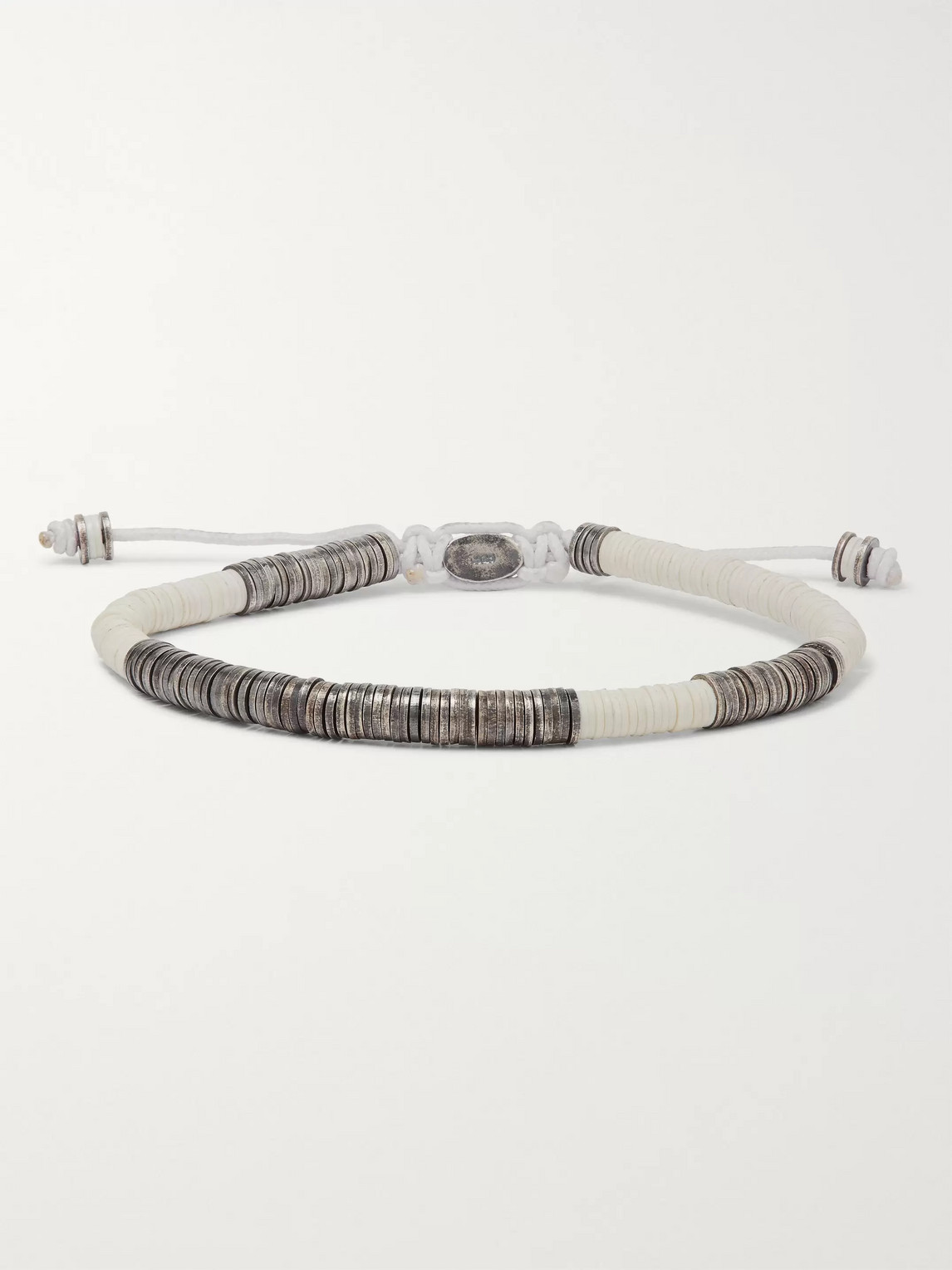 Mcohen Burnished-sterling Silver And Vinyl Beaded Bracelet