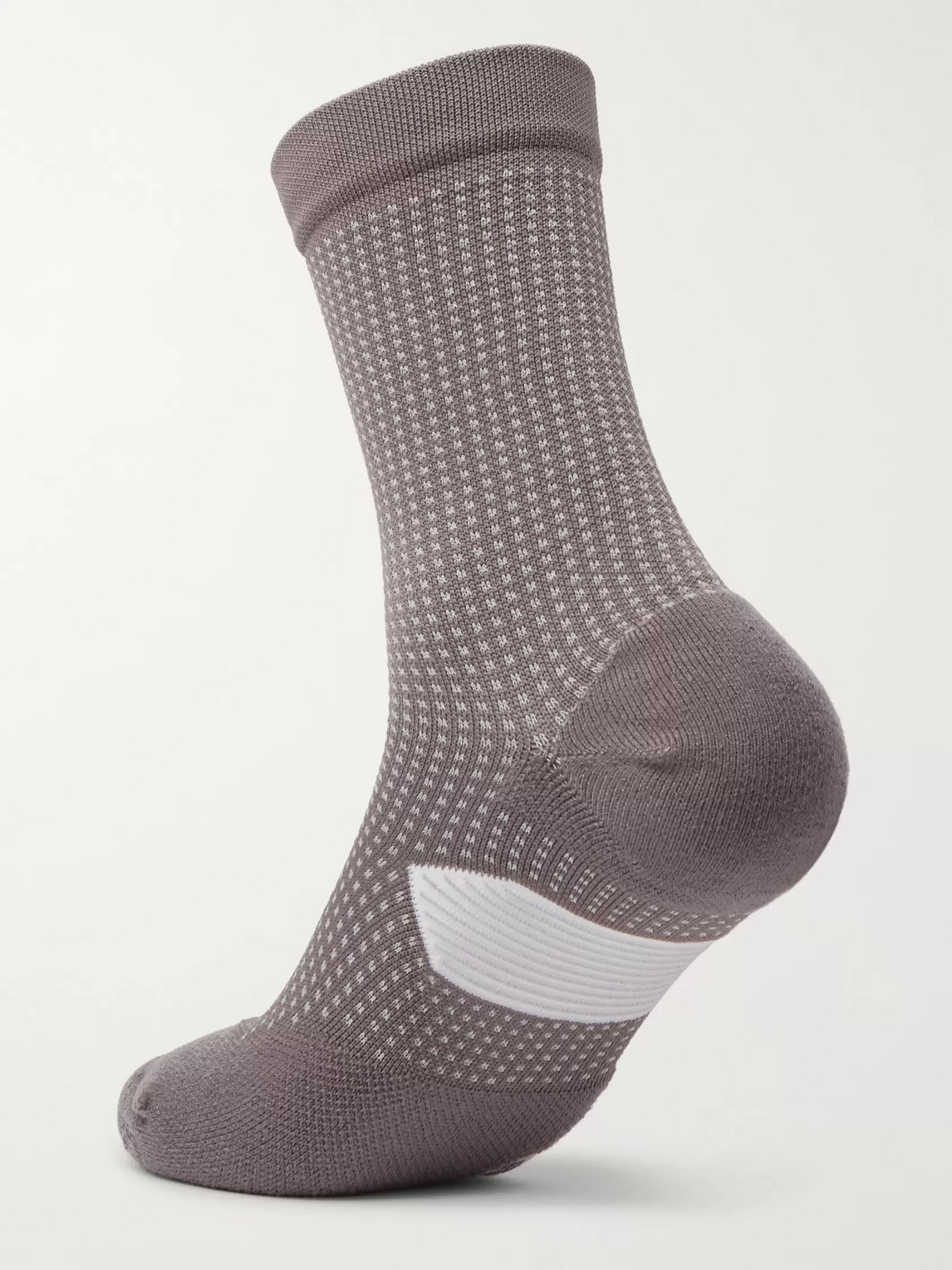 Shop Lululemon T.h.e. Stretch-knit Crew Socks In Gray